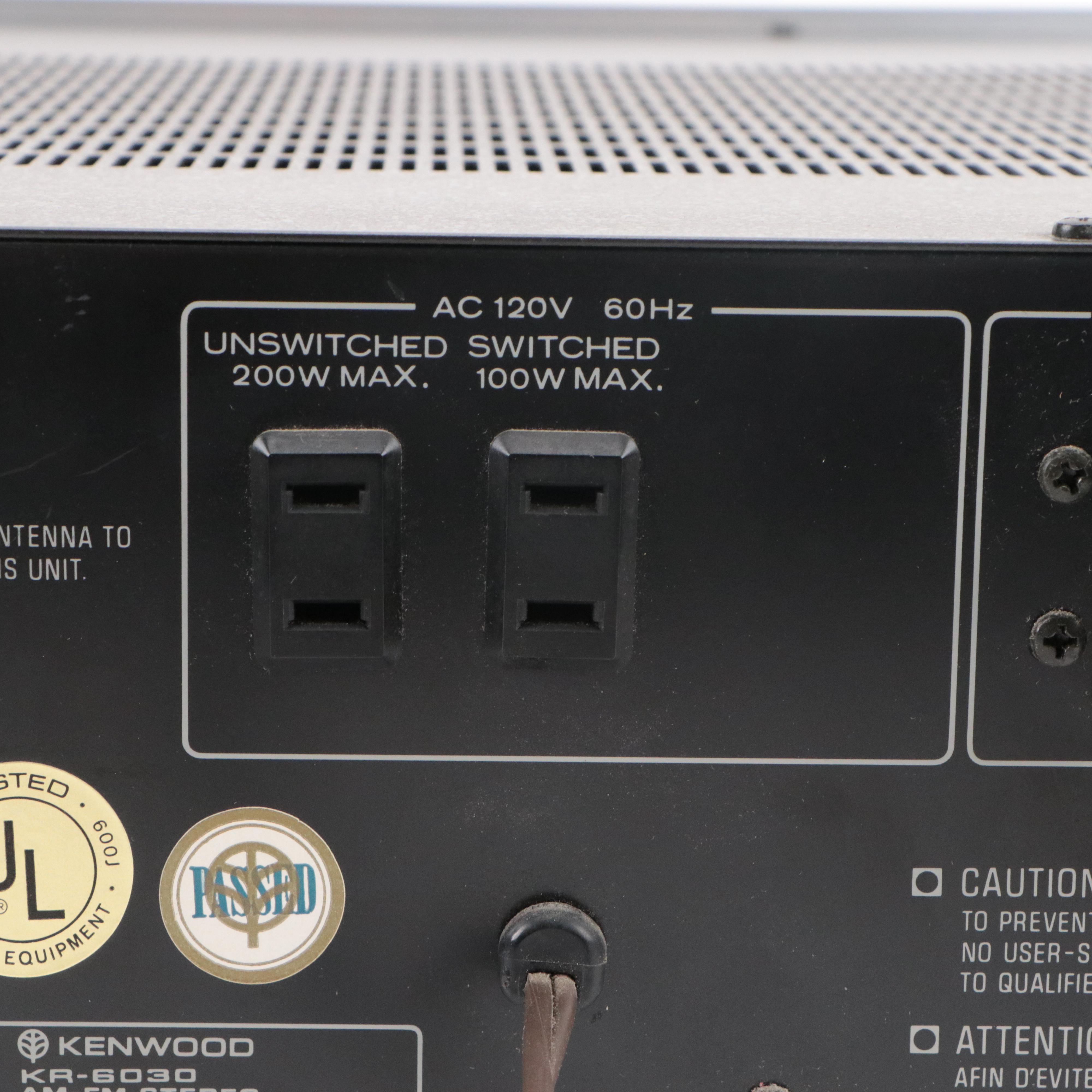 Kenwood KR-6030 AM-FM Stereo Tuner Amplifier, 1977–1980