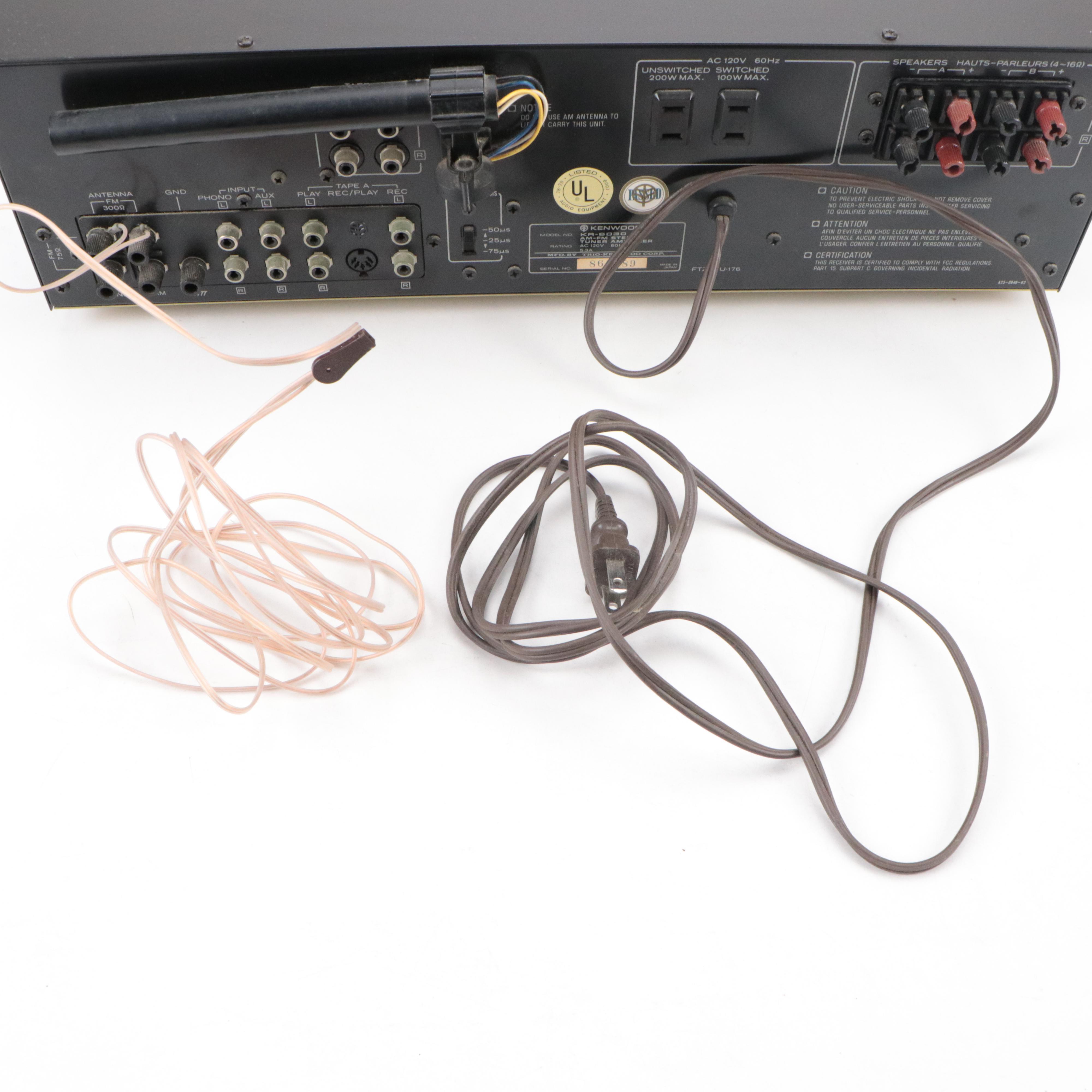 Kenwood KR-6030 AM-FM Stereo Tuner Amplifier, 1977–1980