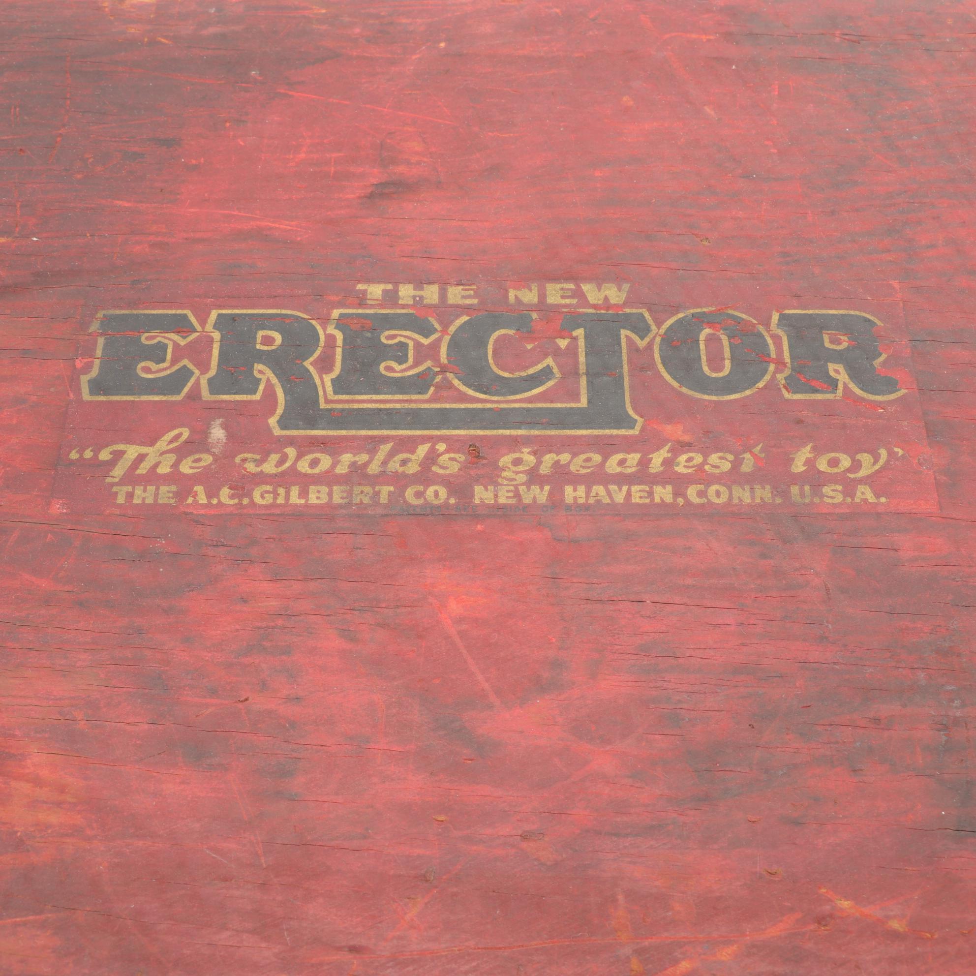 Gilbert Erector Set Wood Case, Mid 20th Century