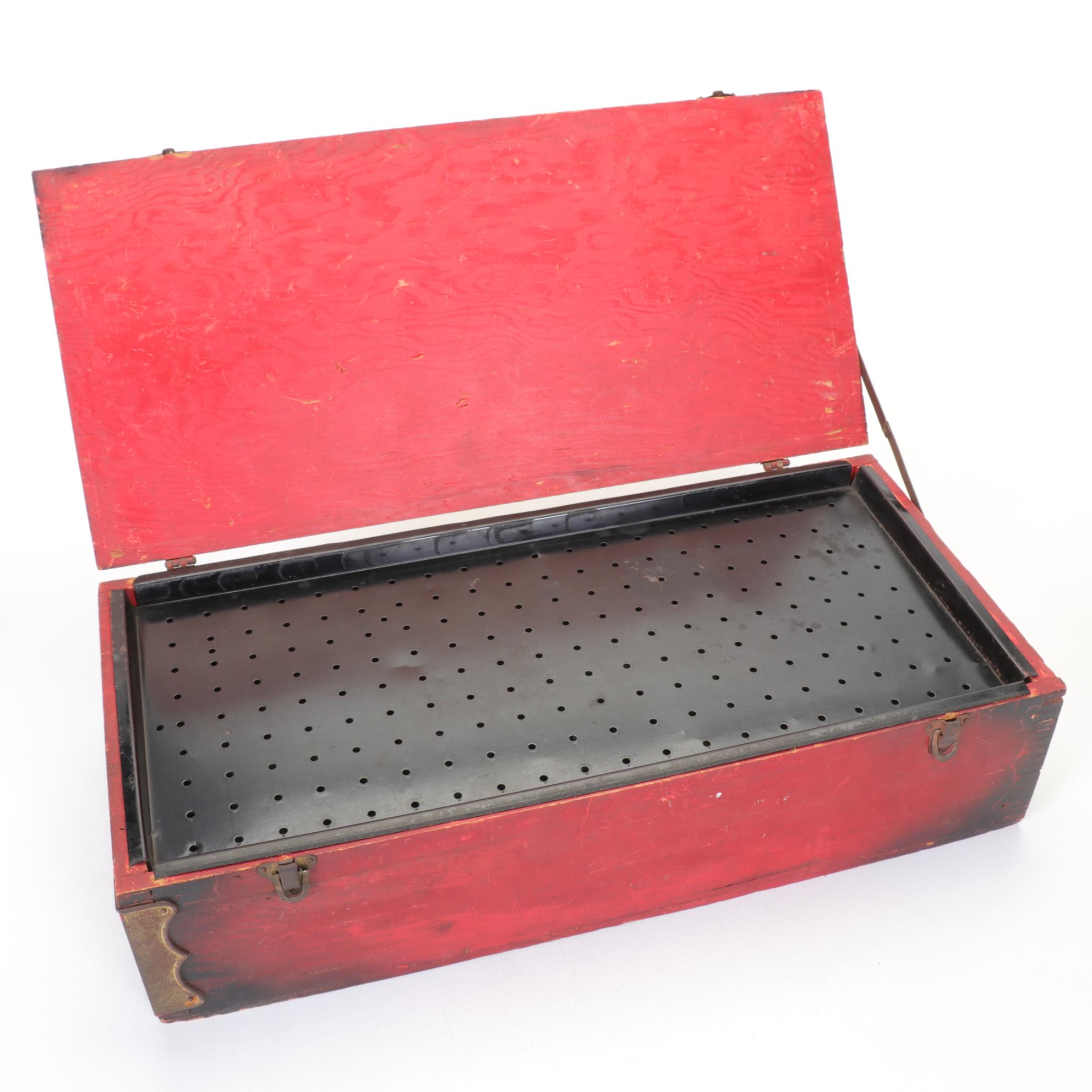 Gilbert Erector Set Wood Case, Mid 20th Century