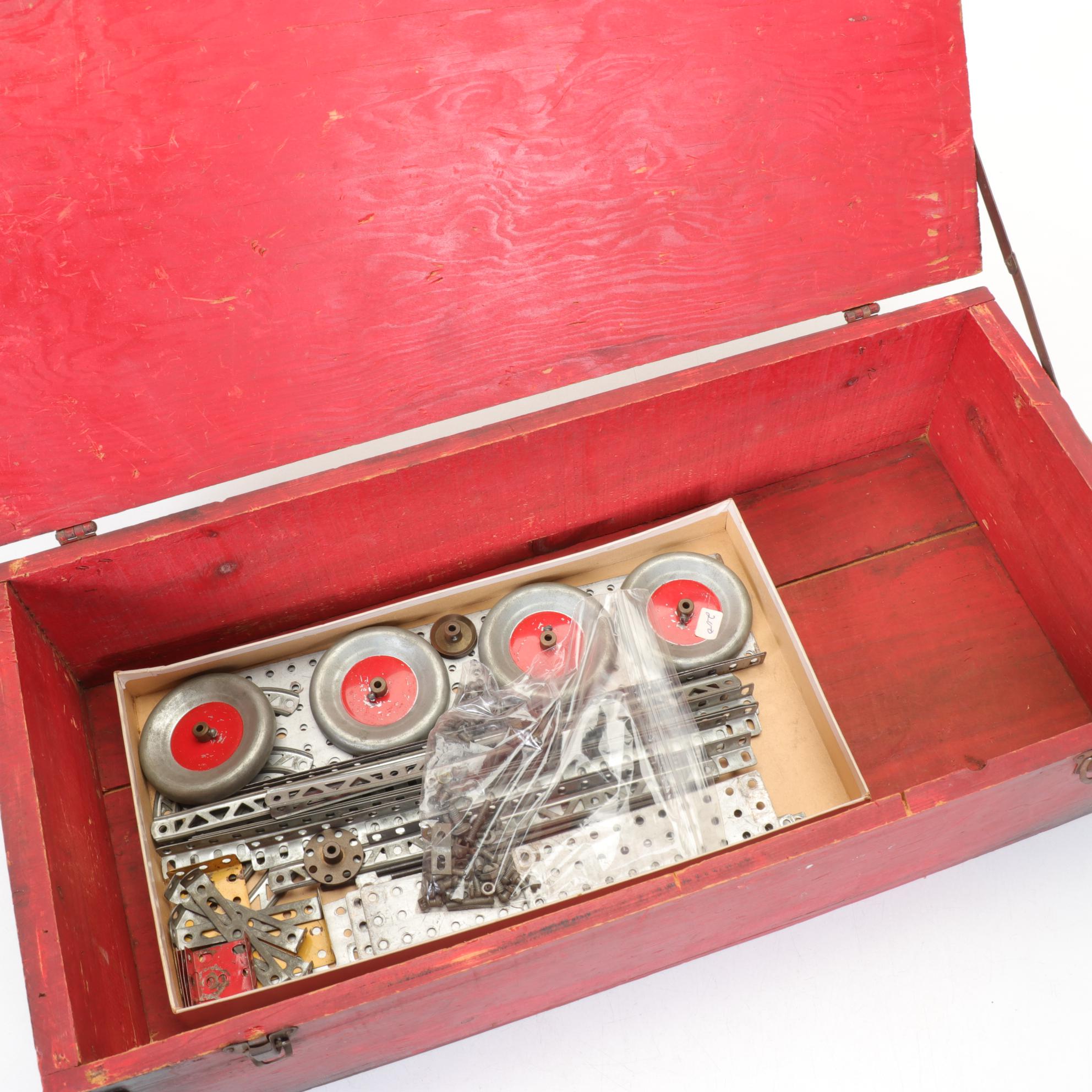 Gilbert Erector Set Wood Case, Mid 20th Century