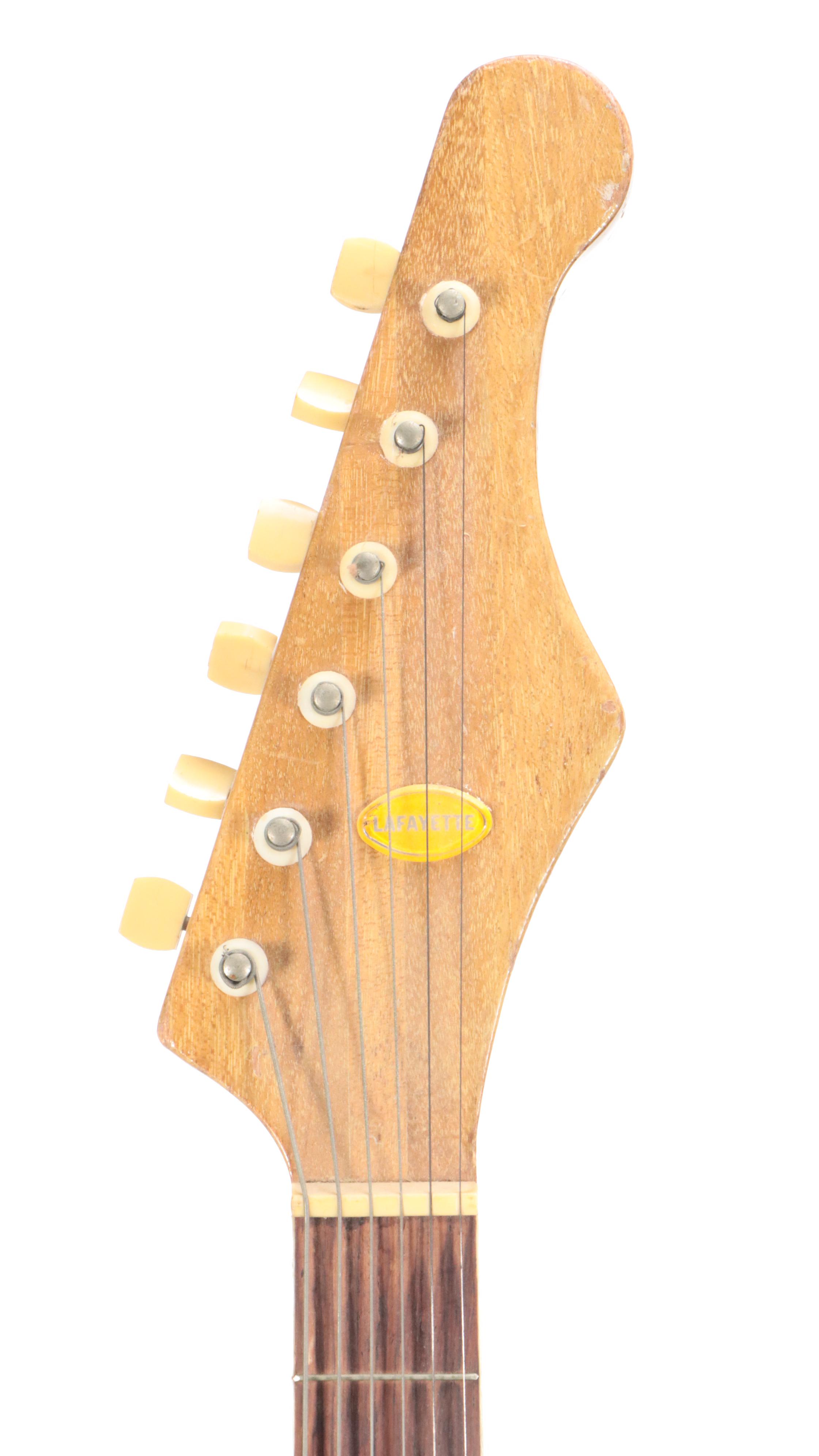 Japanese Lafayette Sunburst Finish Electric Guitar with Hardside Travel Case