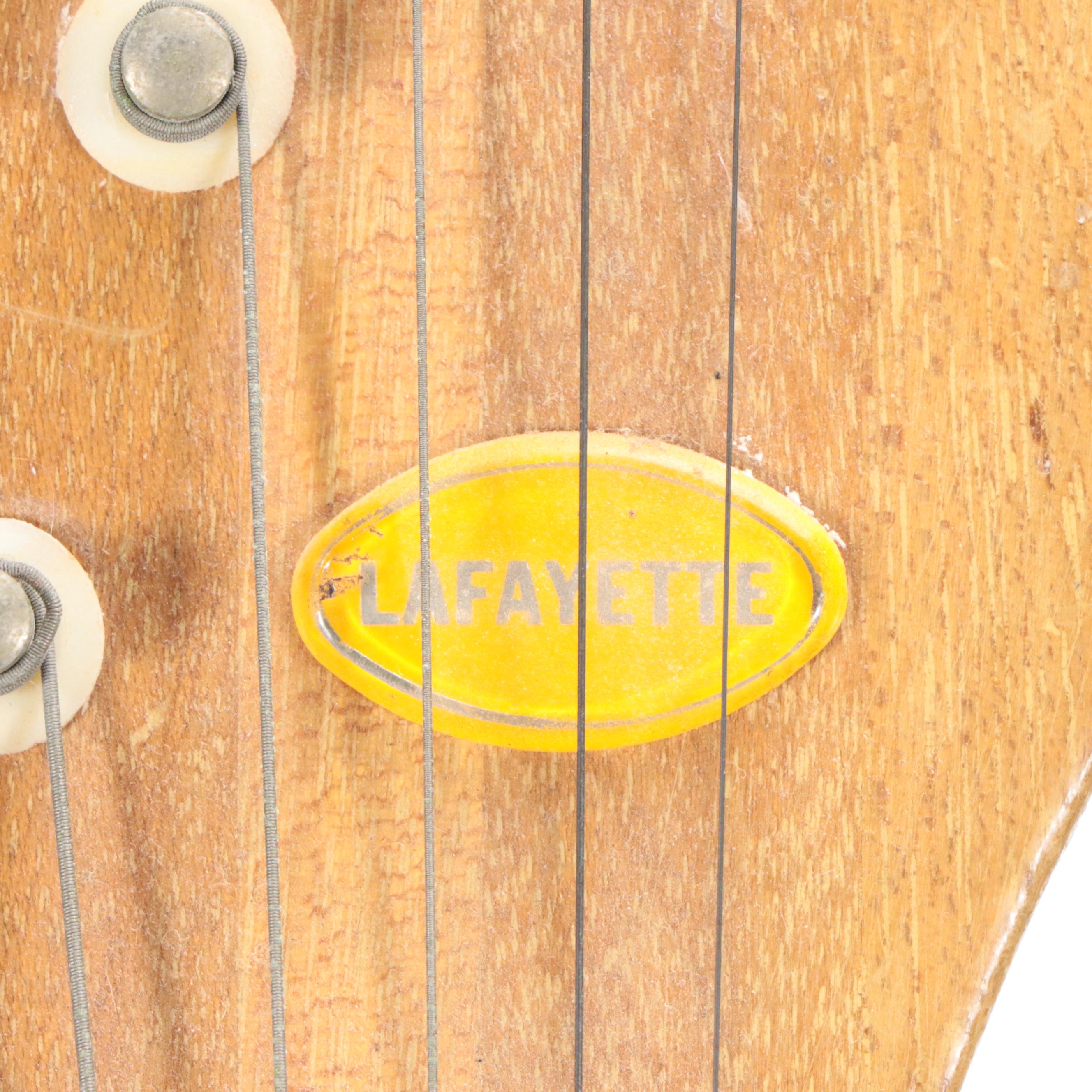 Japanese Lafayette Sunburst Finish Electric Guitar with Hardside Travel Case