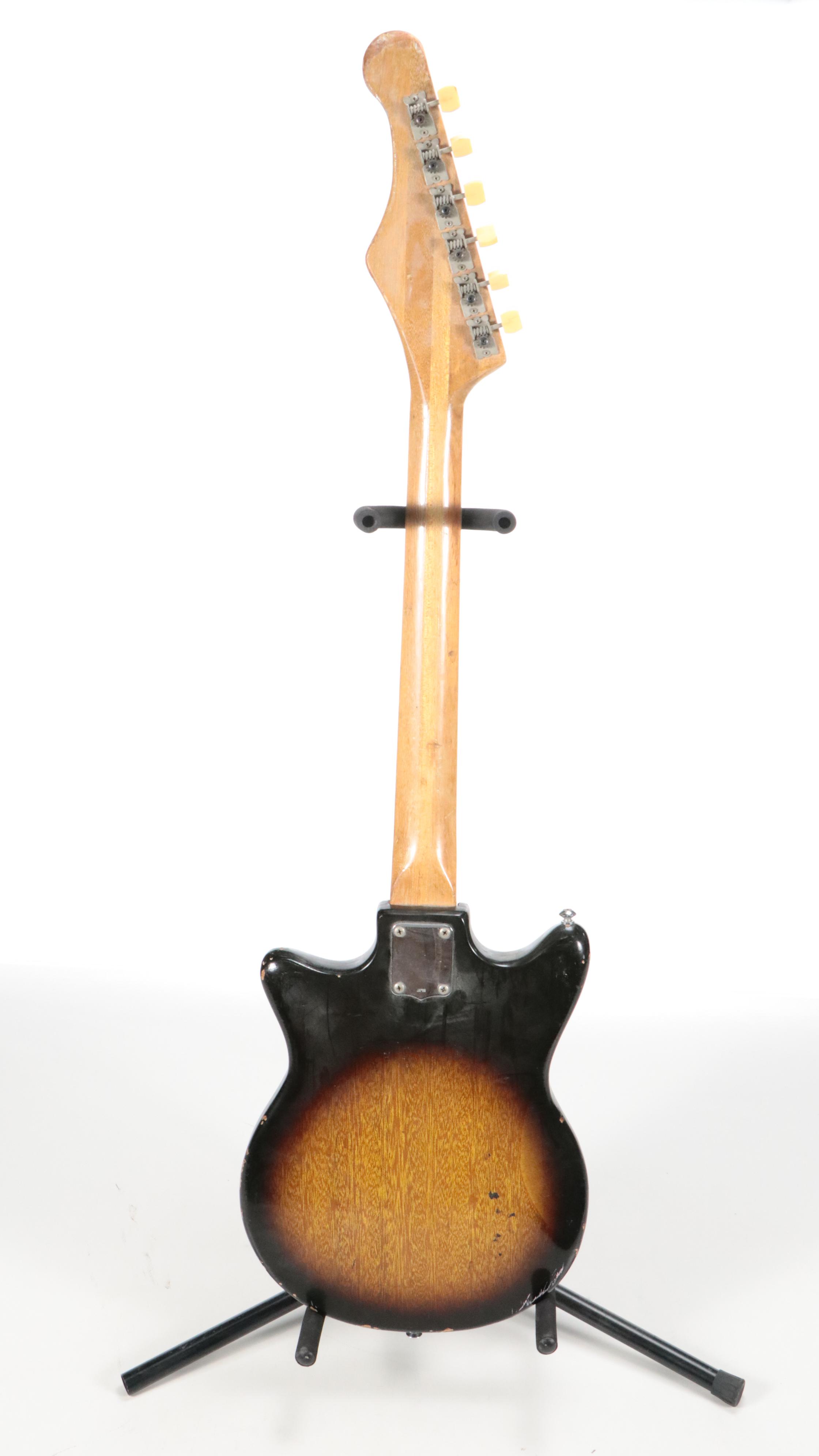 Japanese Lafayette Sunburst Finish Electric Guitar with Hardside Travel Case