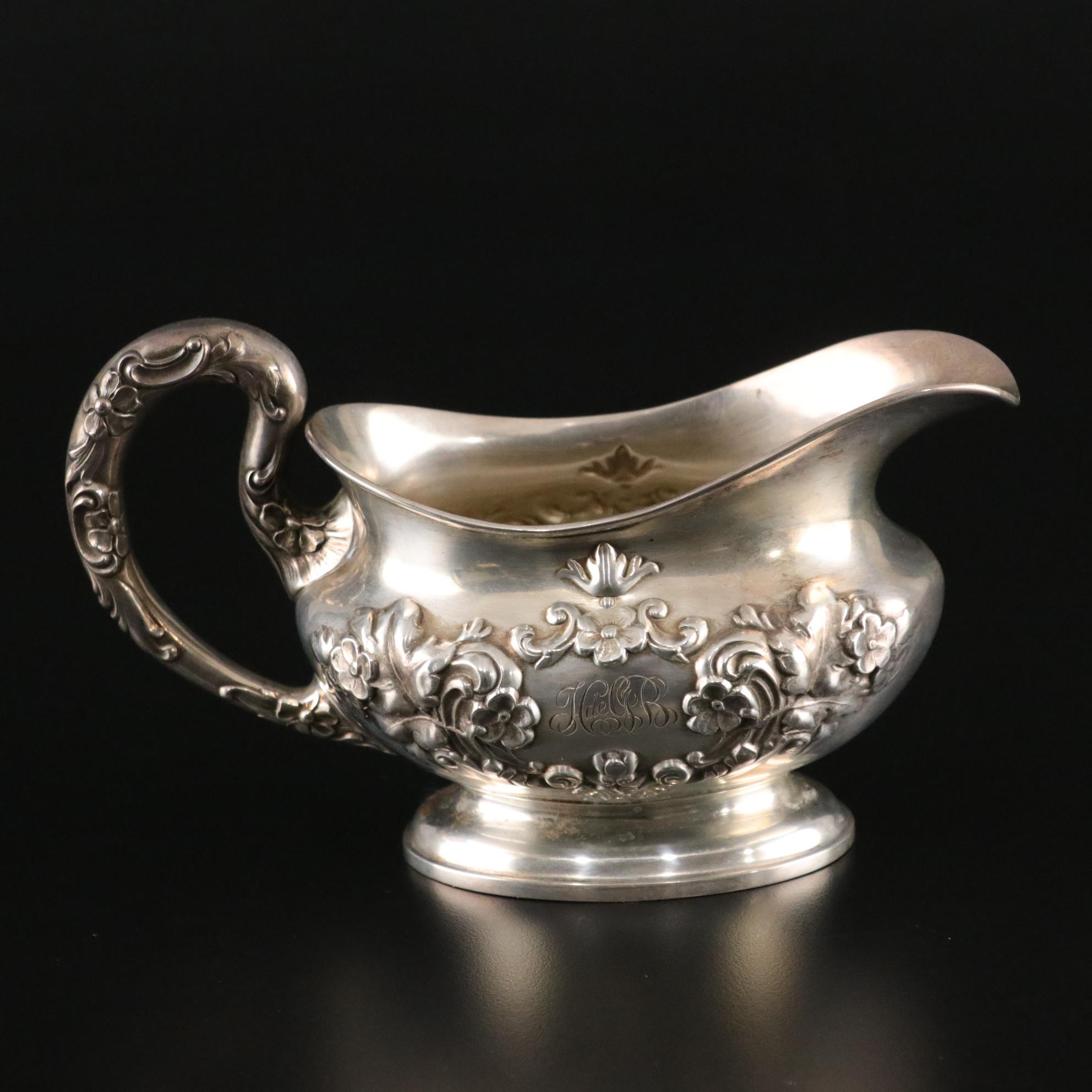 Gorham Sterling Silver Repousse Creamer, Early 20th Century