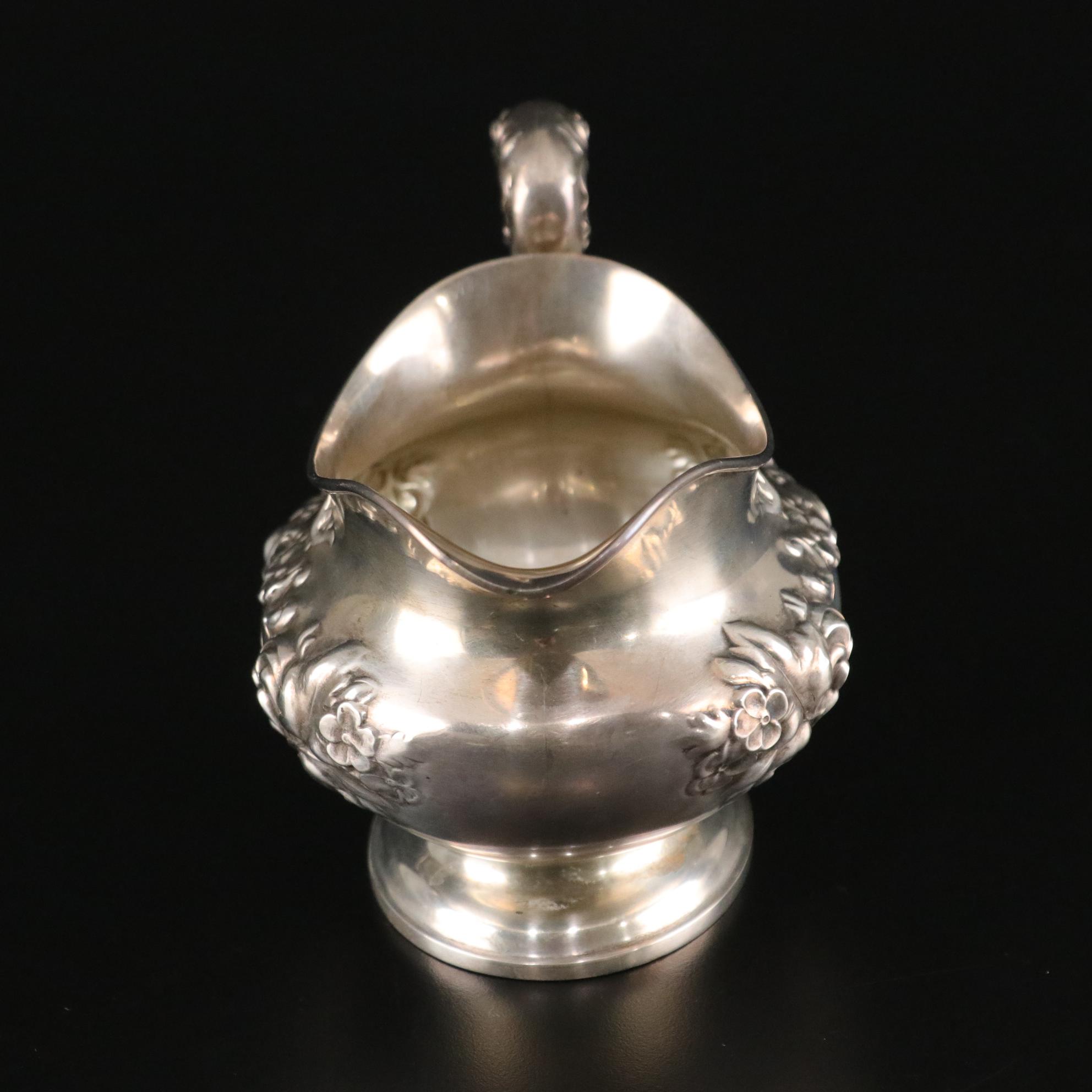 Gorham Sterling Silver Repousse Creamer, Early 20th Century