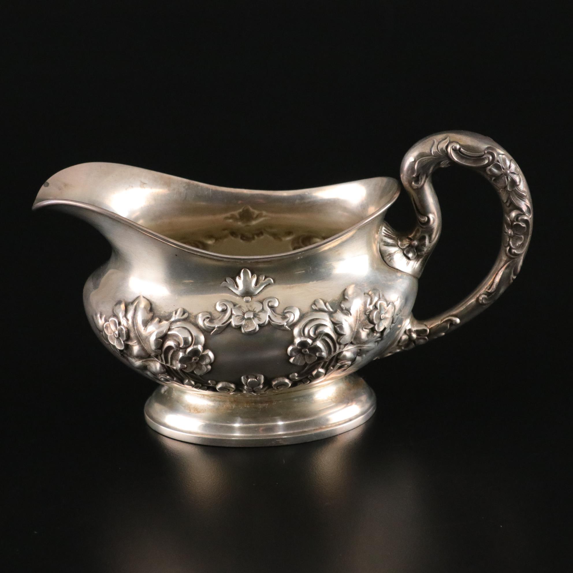 Gorham Sterling Silver Repousse Creamer, Early 20th Century
