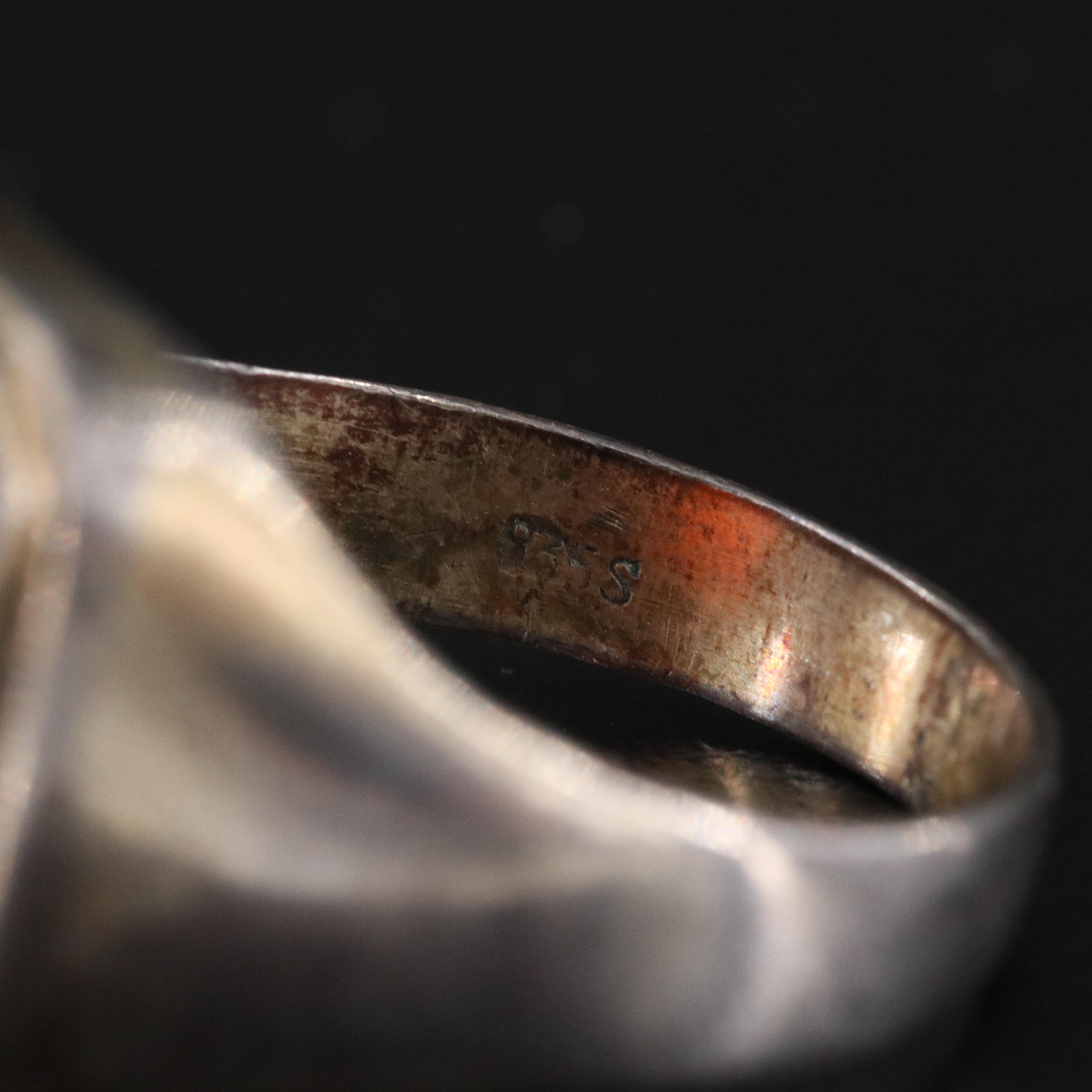 Vintage 835 Silver Carnelian Signet Ring