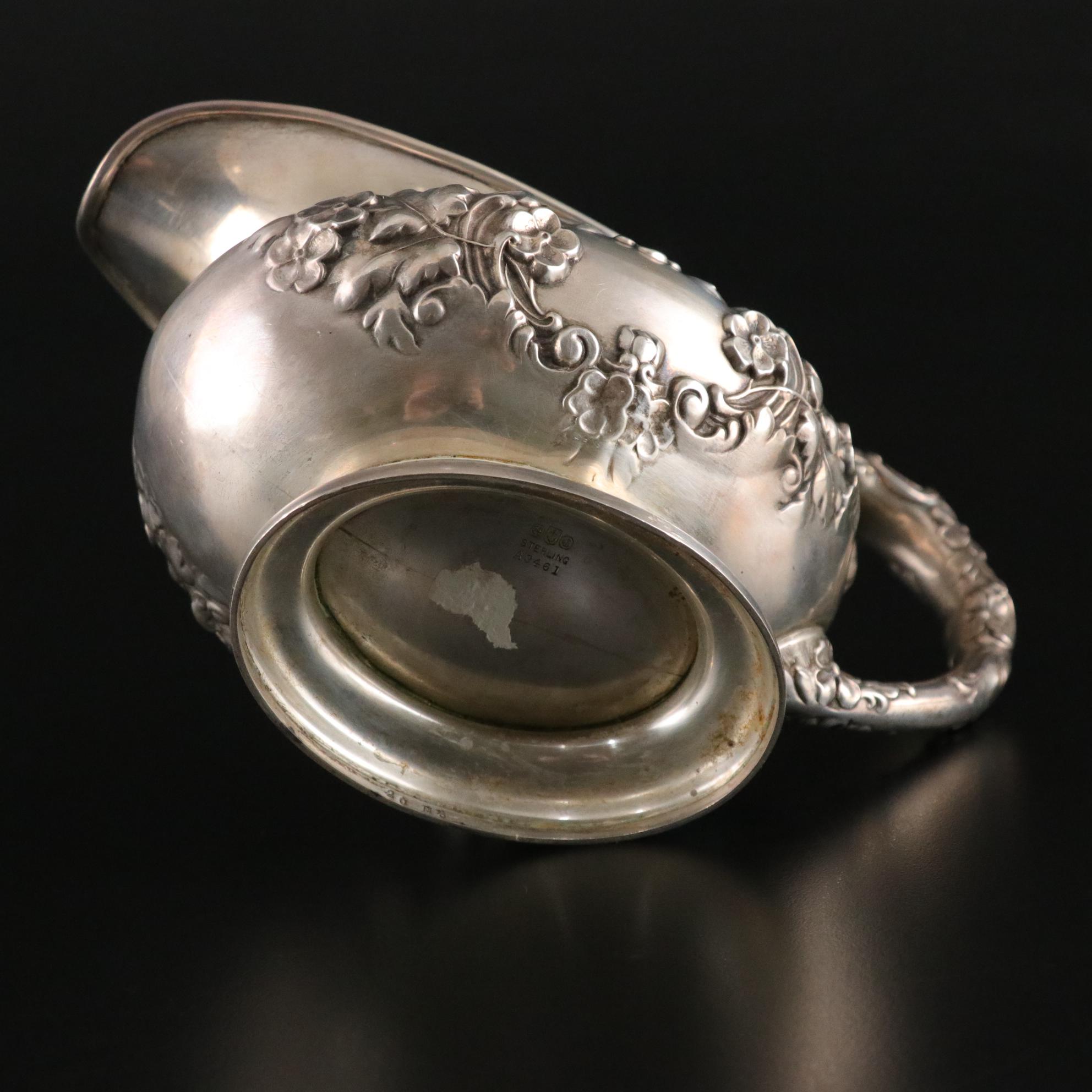 Gorham Sterling Silver Repousse Creamer, Early 20th Century