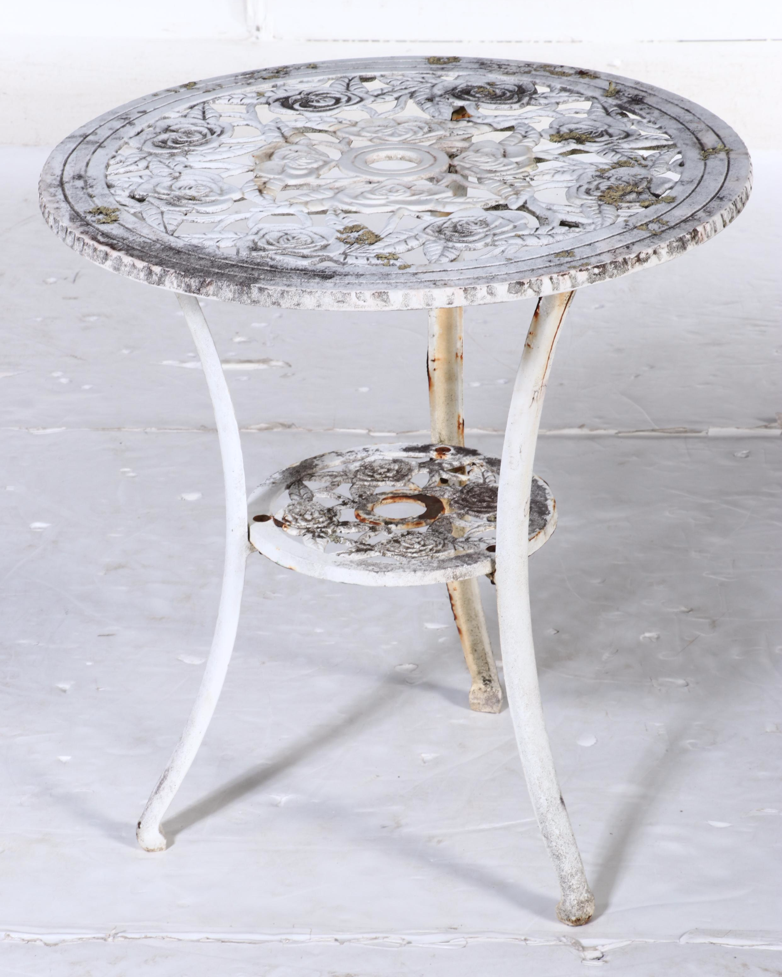 Victorian Style Cast Iron Roses Themed Bistro Set