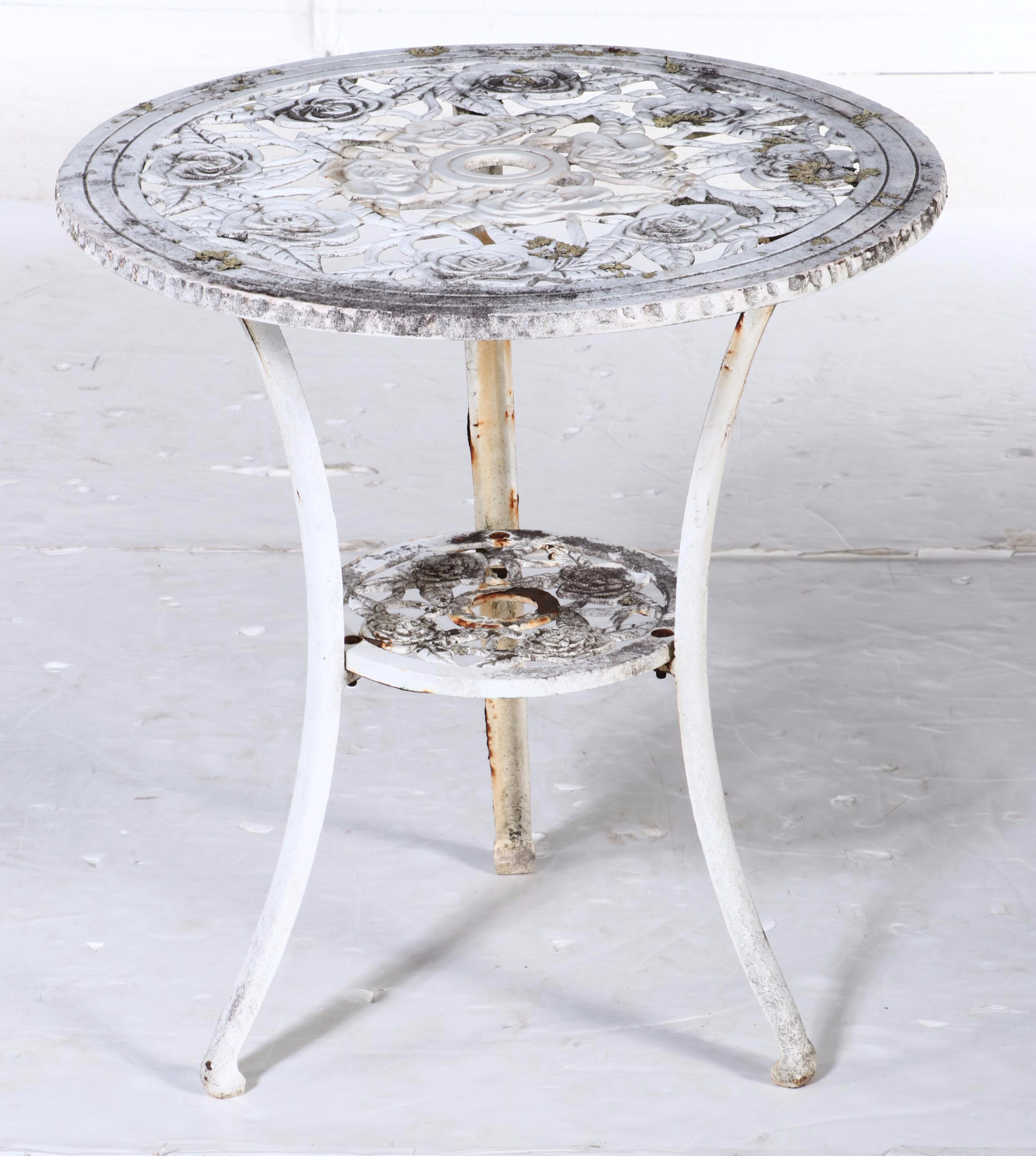 Victorian Style Cast Iron Roses Themed Bistro Set