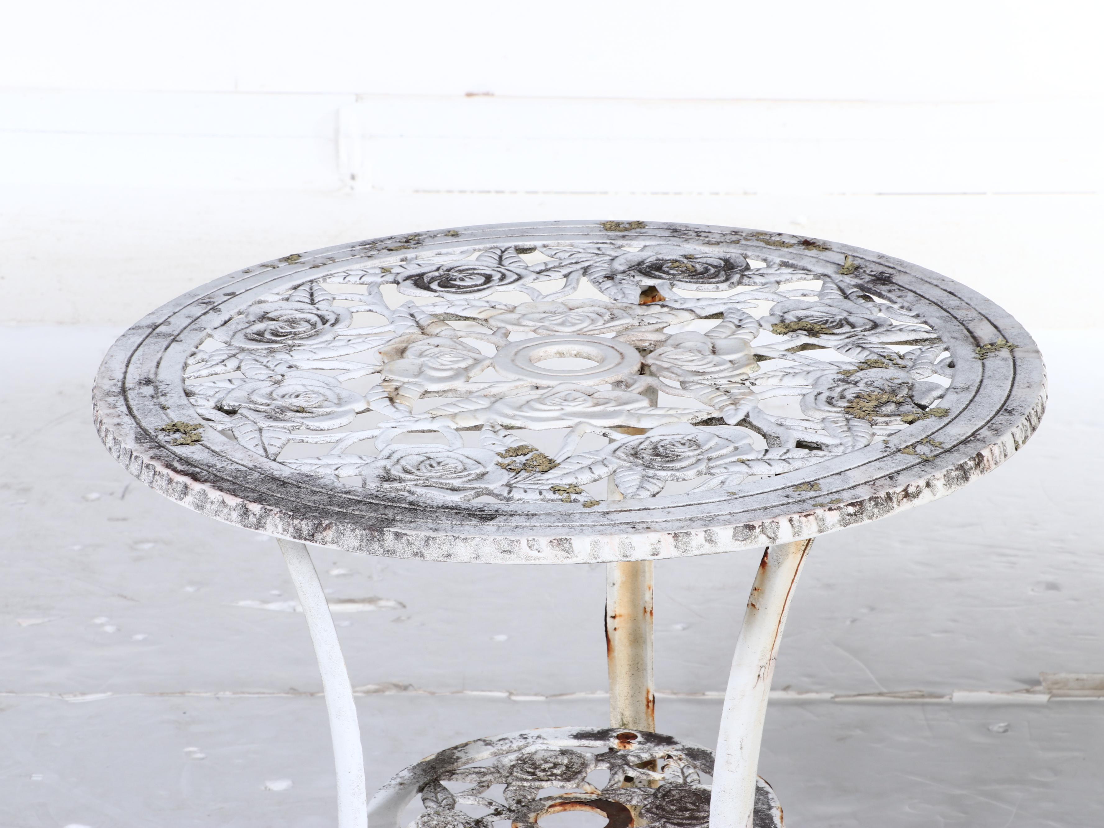 Victorian Style Cast Iron Roses Themed Bistro Set