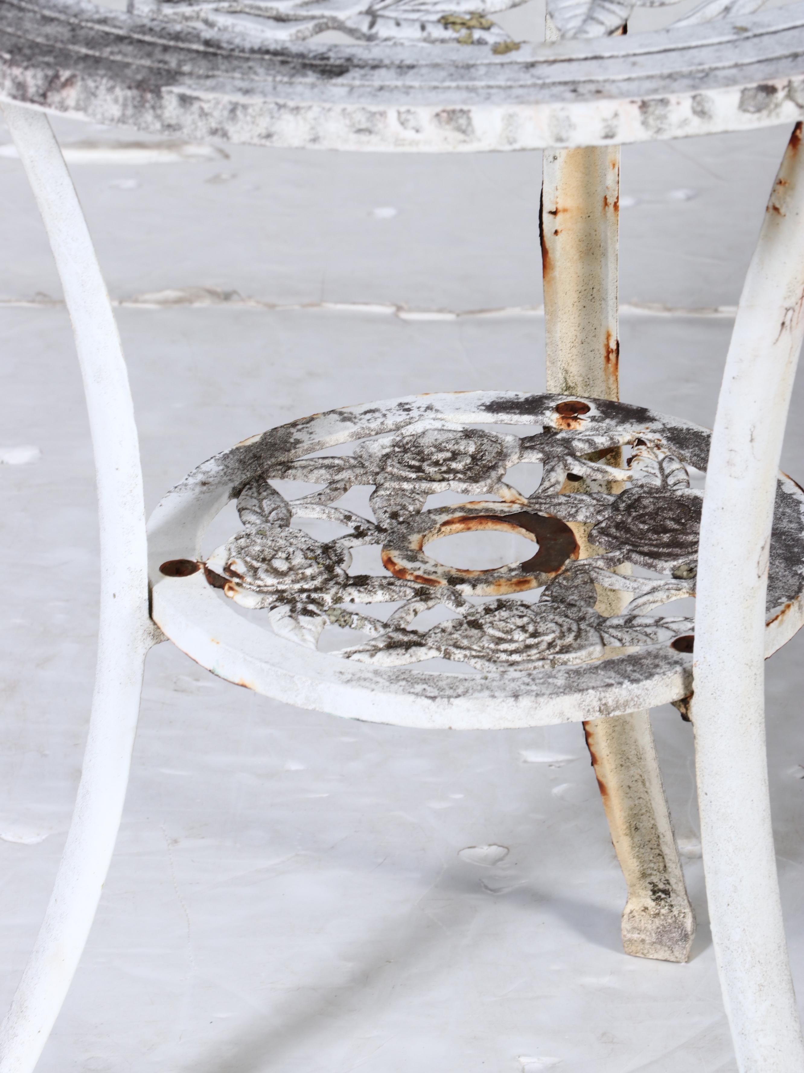 Victorian Style Cast Iron Roses Themed Bistro Set