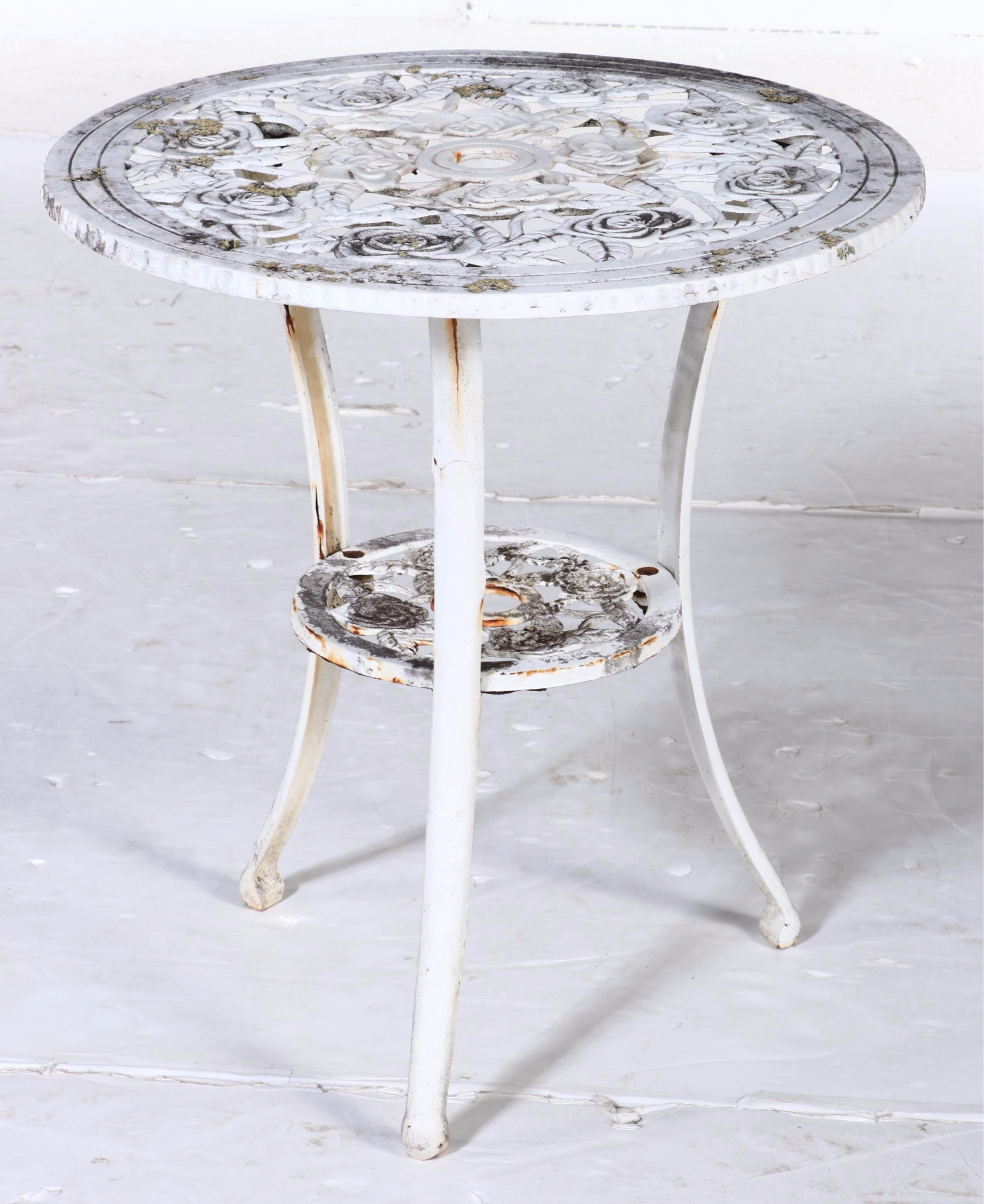 Victorian Style Cast Iron Roses Themed Bistro Set