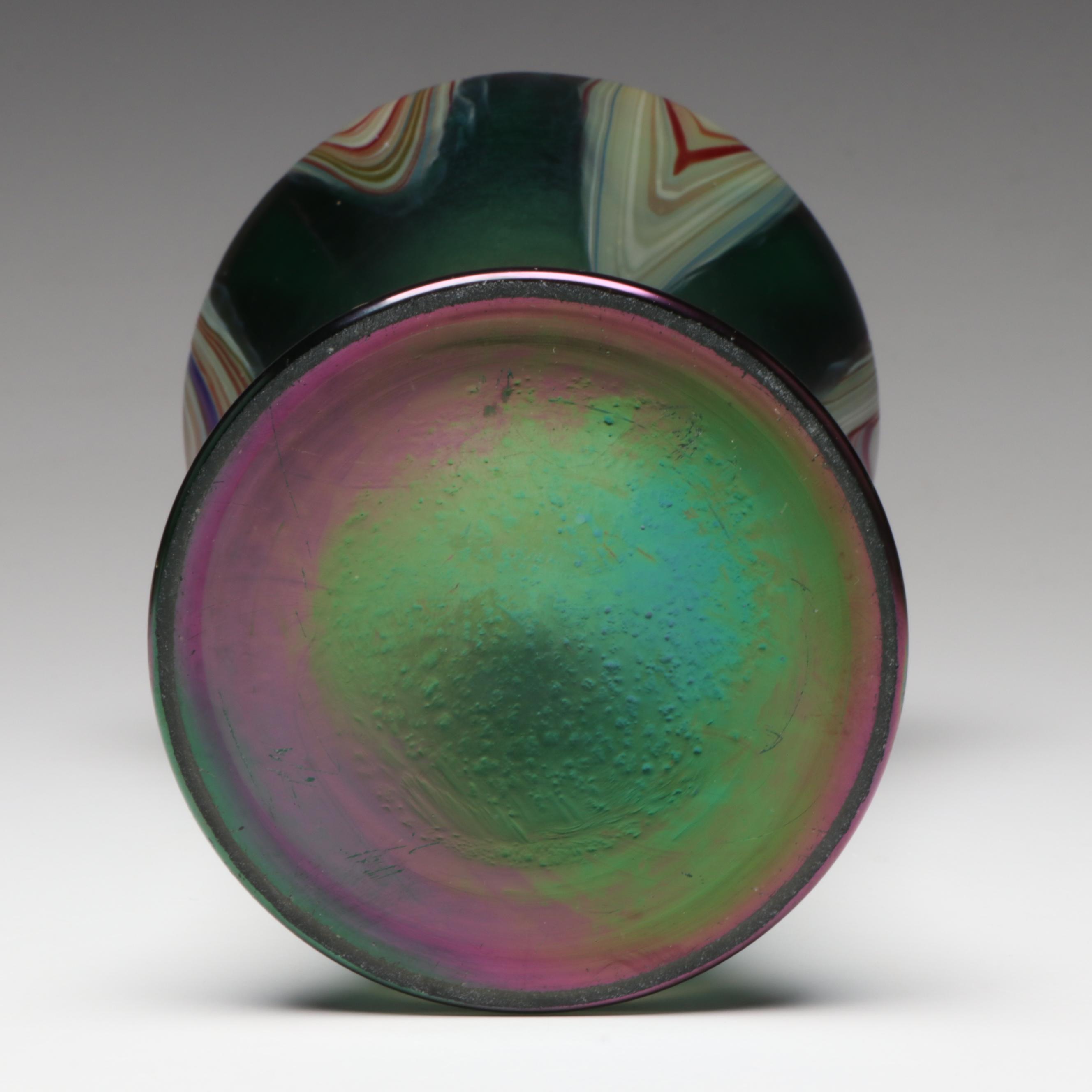 Rindskopf "Pulled Feather" and Kralik "Claw" Iridescent Art Glass Vases