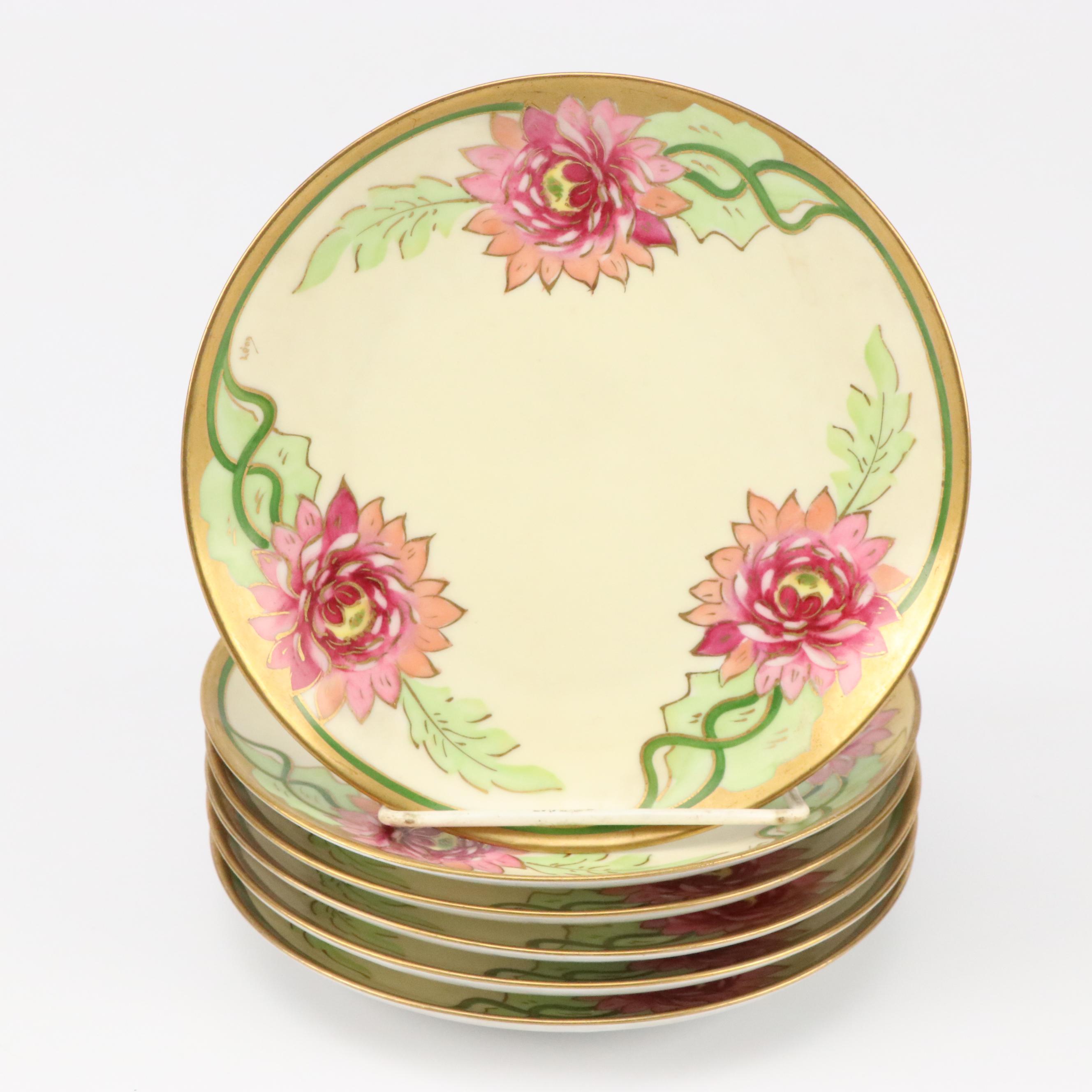 Lazarus Straus & Sons Art Nouveau Hand-Painted Limoges Porcelain Plates