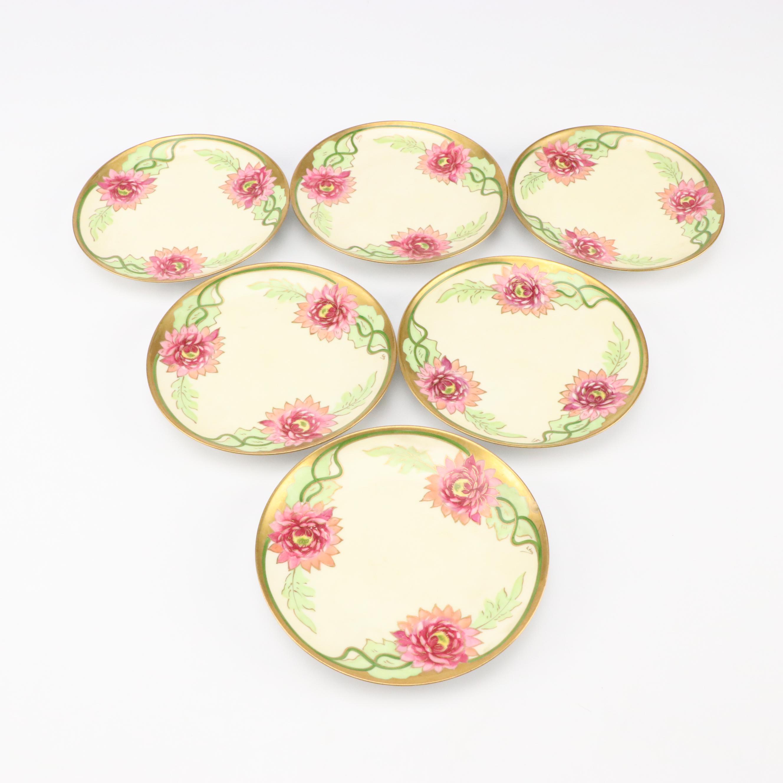 Lazarus Straus & Sons Art Nouveau Hand-Painted Limoges Porcelain Plates
