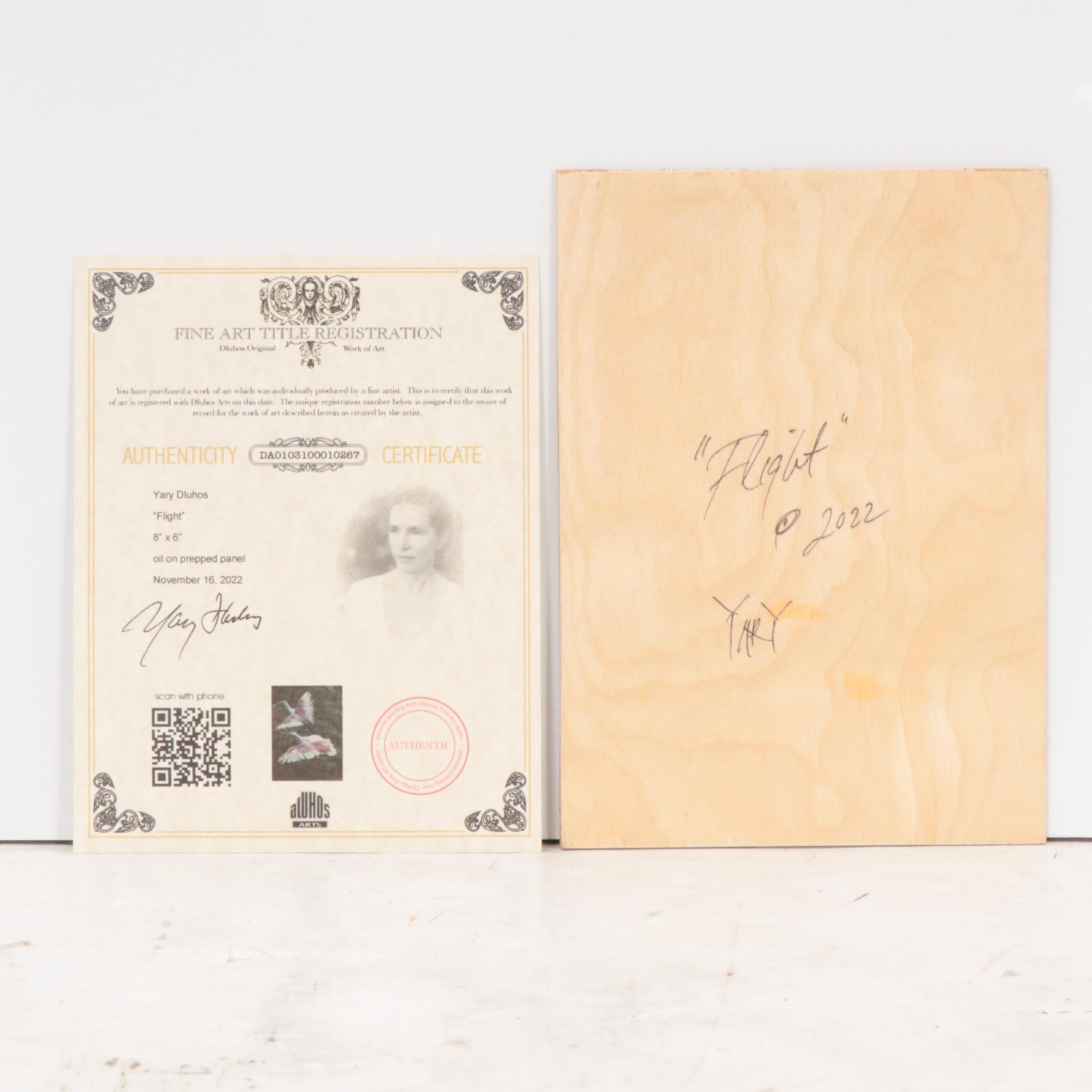 Yary Dluhos Oil Painting "Flight," 2022