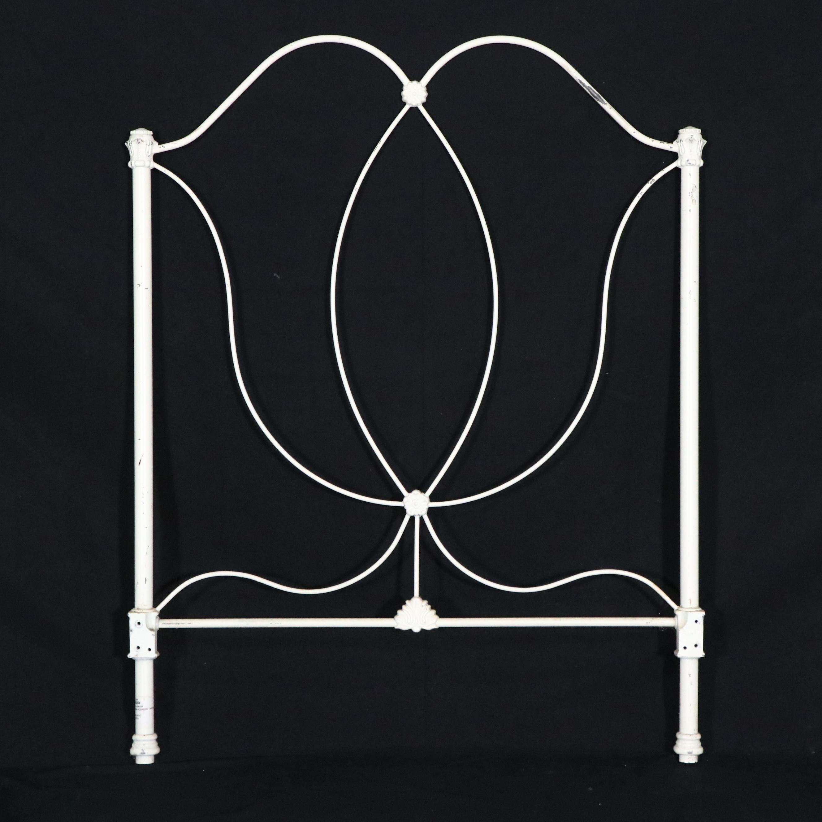 Pair of Pottery Barn Kids Victorian Style Painted Metal Bed Frames