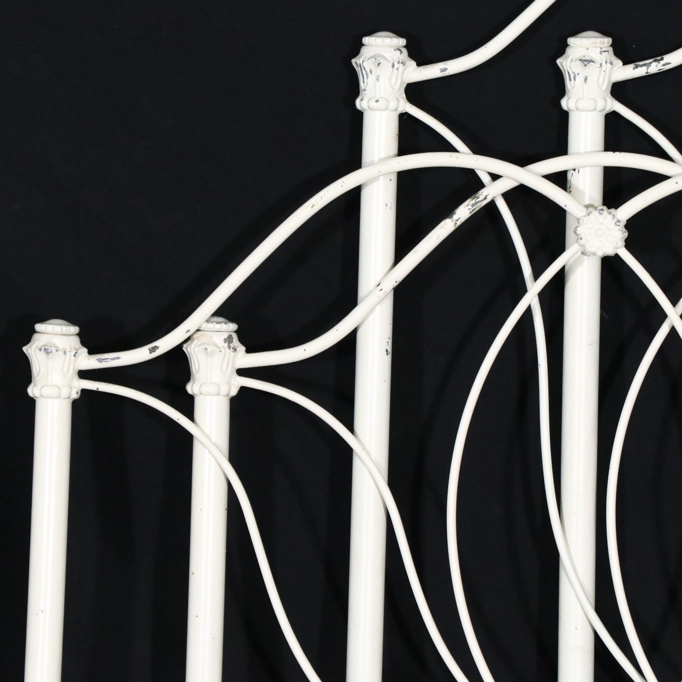 Pair of Pottery Barn Kids Victorian Style Painted Metal Bed Frames