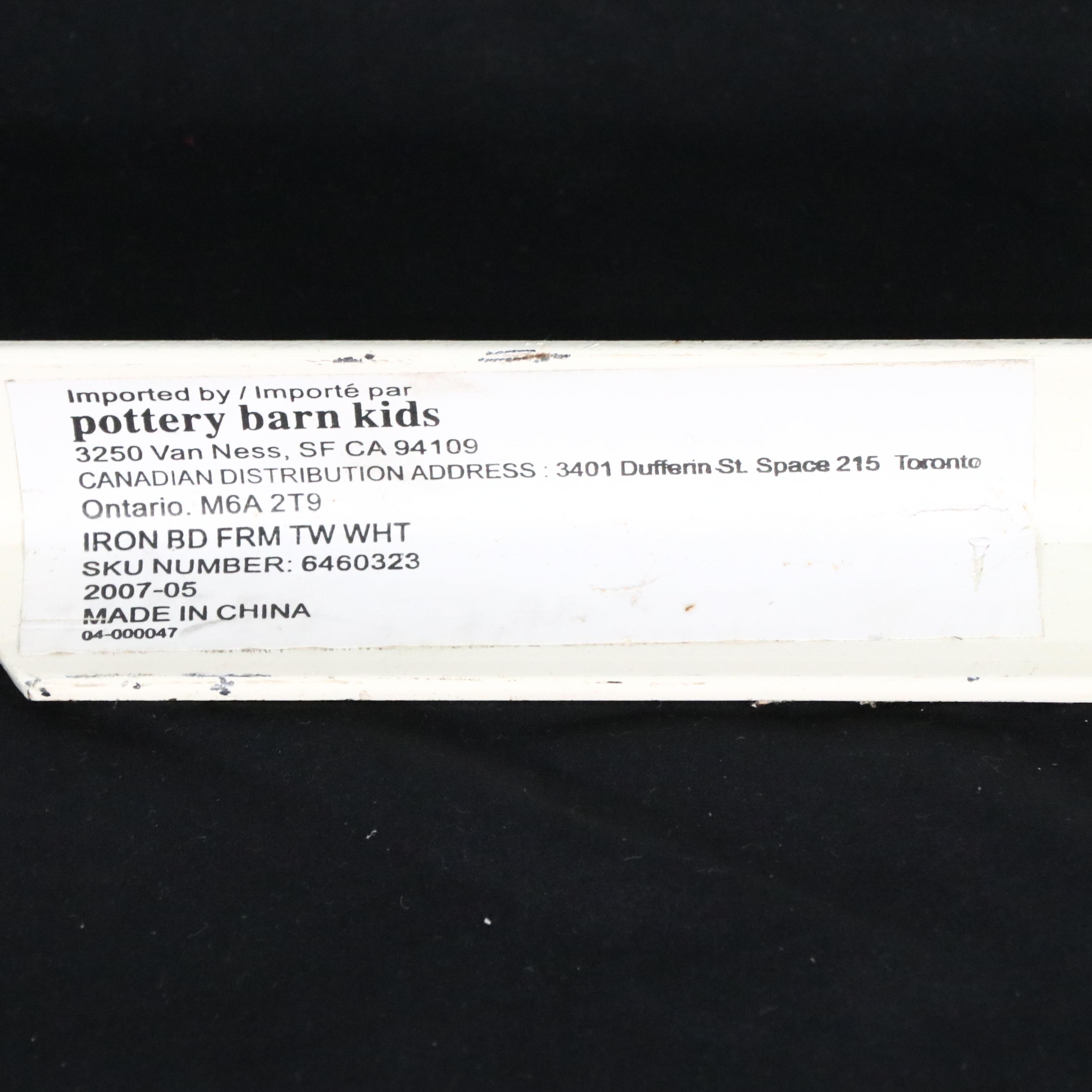 Pair of Pottery Barn Kids Victorian Style Painted Metal Bed Frames