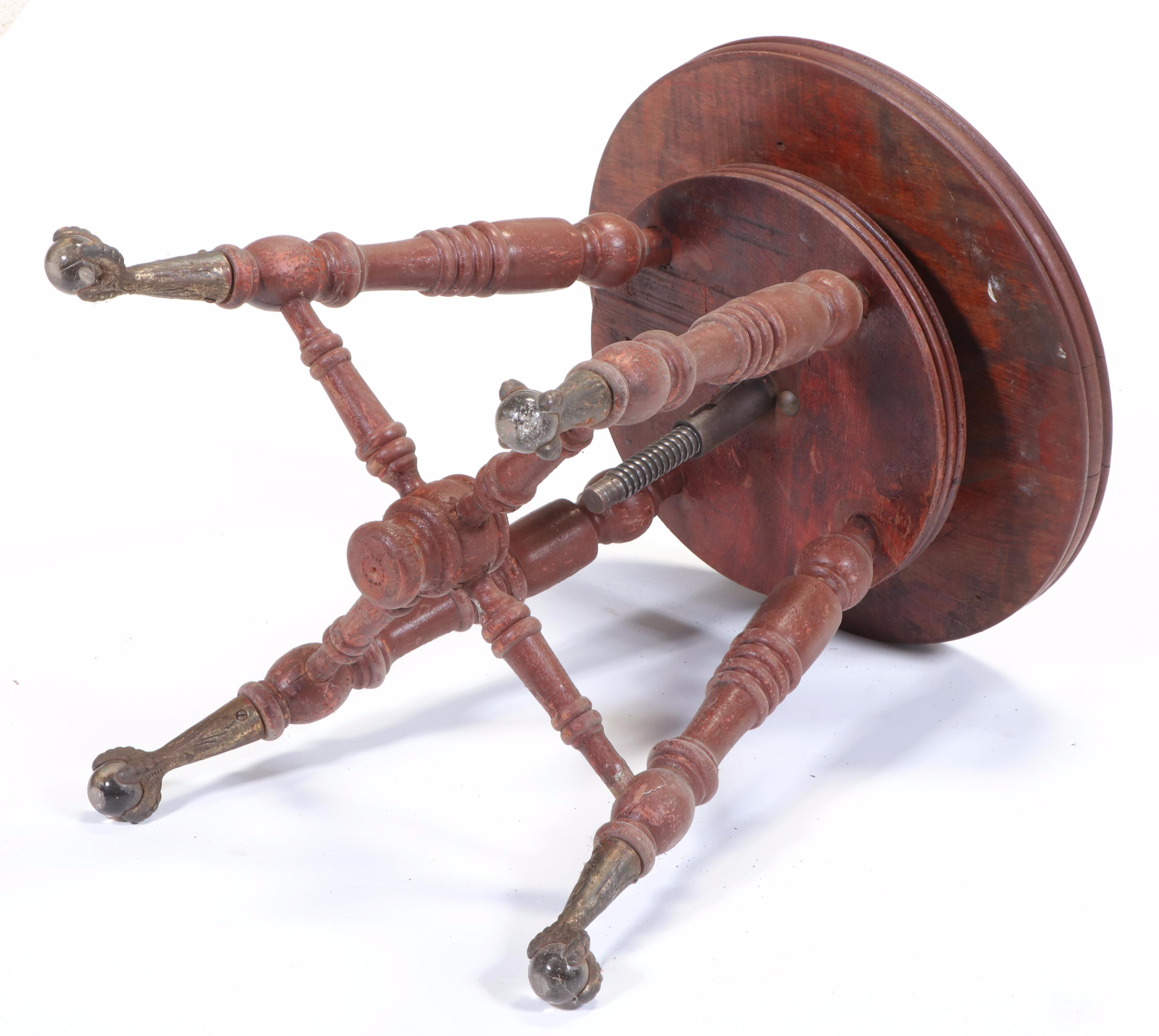 Victorian Painted Wood Adjustable Piano Stool with Ball and Claw Feet