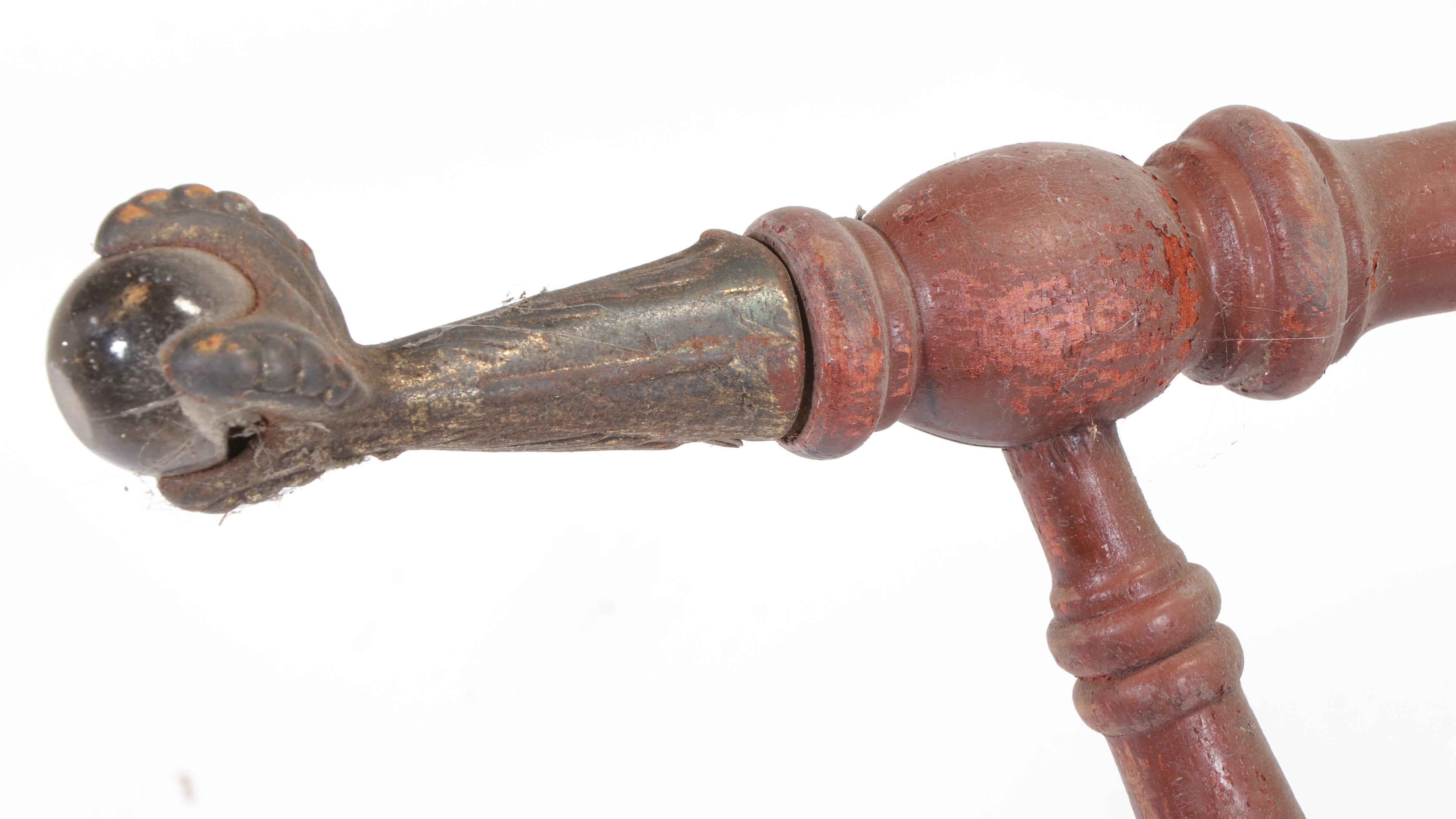Victorian Painted Wood Adjustable Piano Stool with Ball and Claw Feet