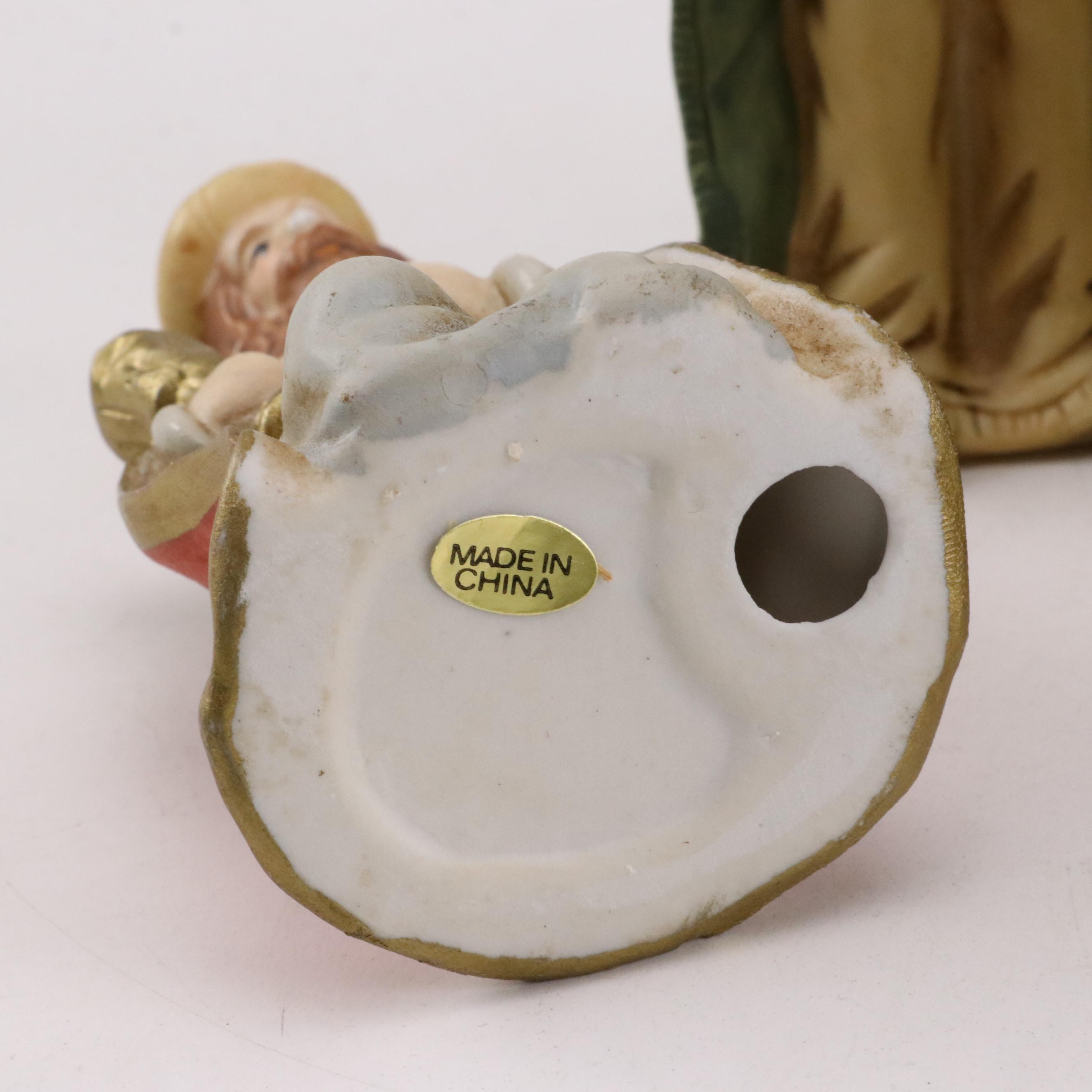 Frosted Glass and Porcelain Nativity Sets with Creche