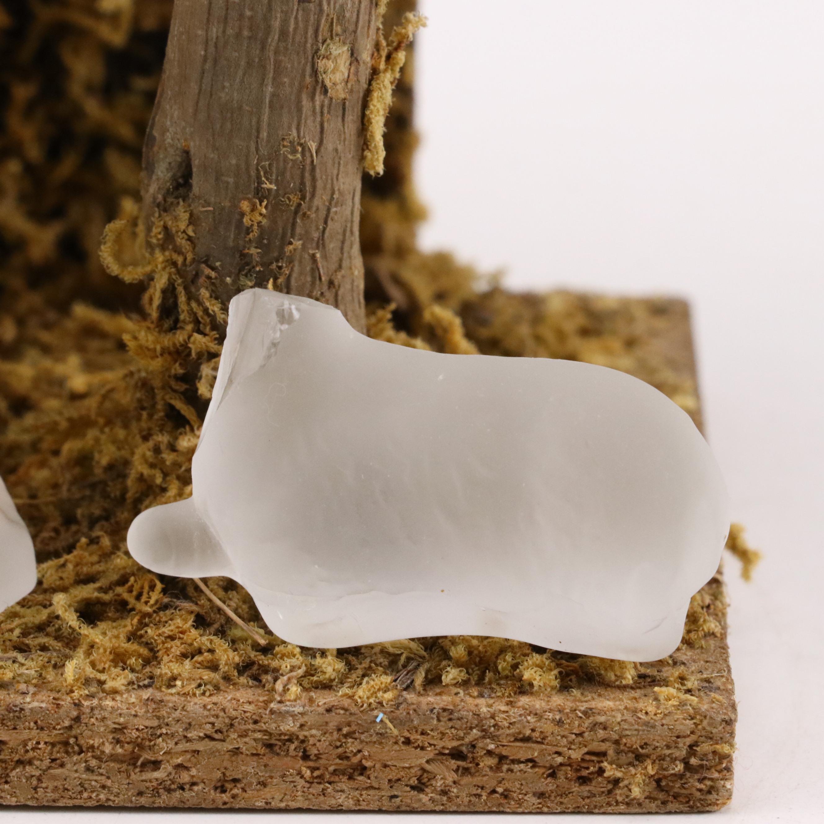 Frosted Glass and Porcelain Nativity Sets with Creche