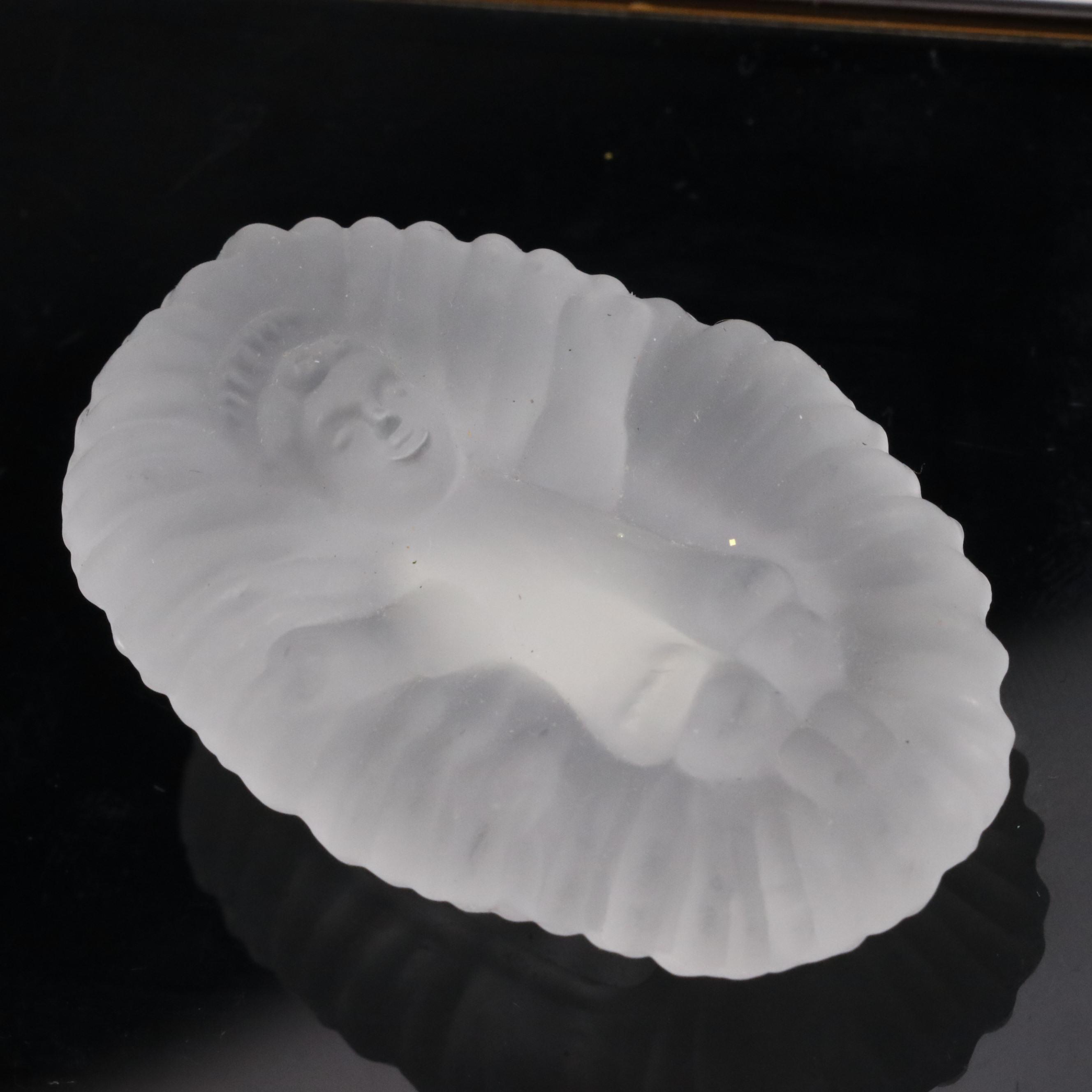 Frosted Glass and Porcelain Nativity Sets with Creche