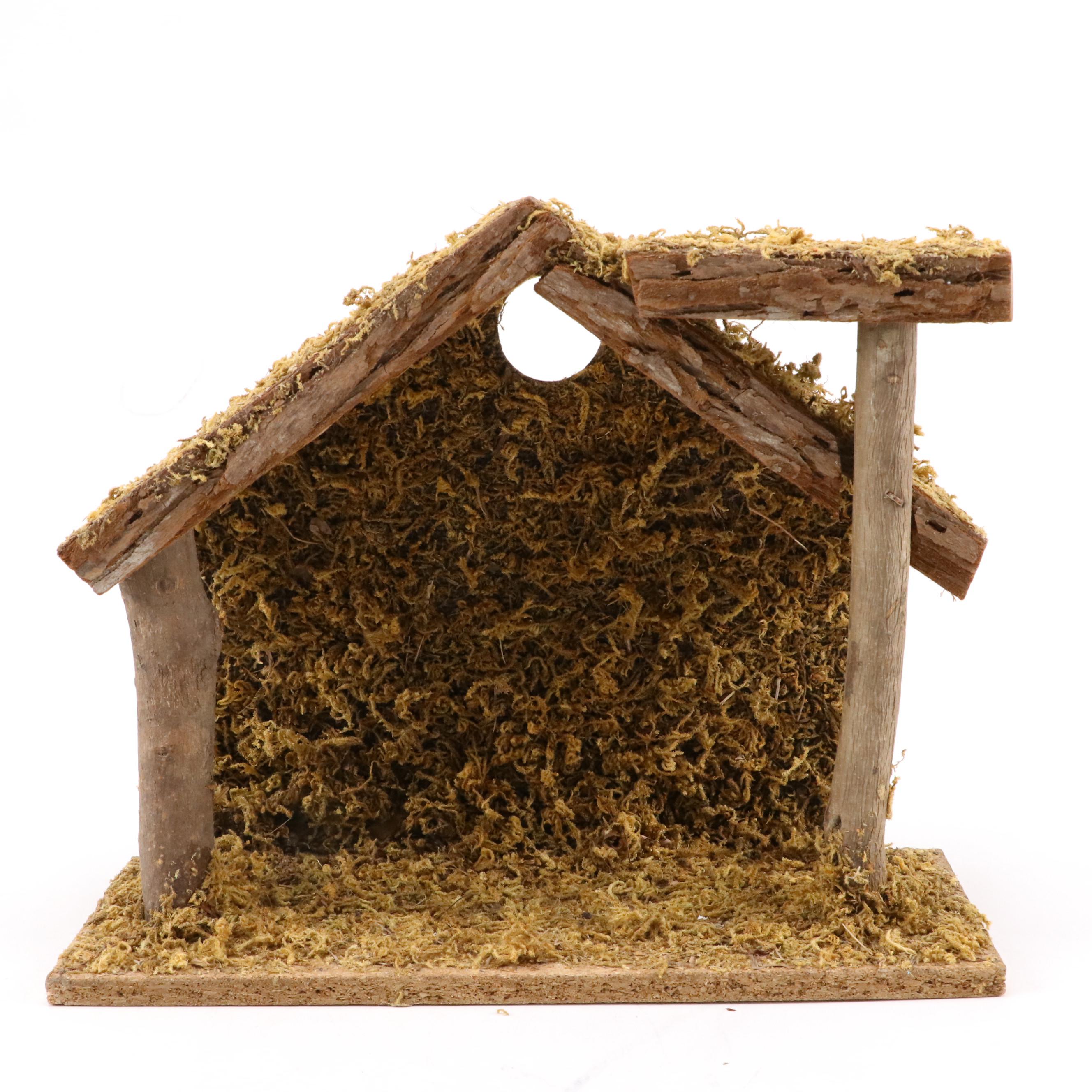 Frosted Glass and Porcelain Nativity Sets with Creche