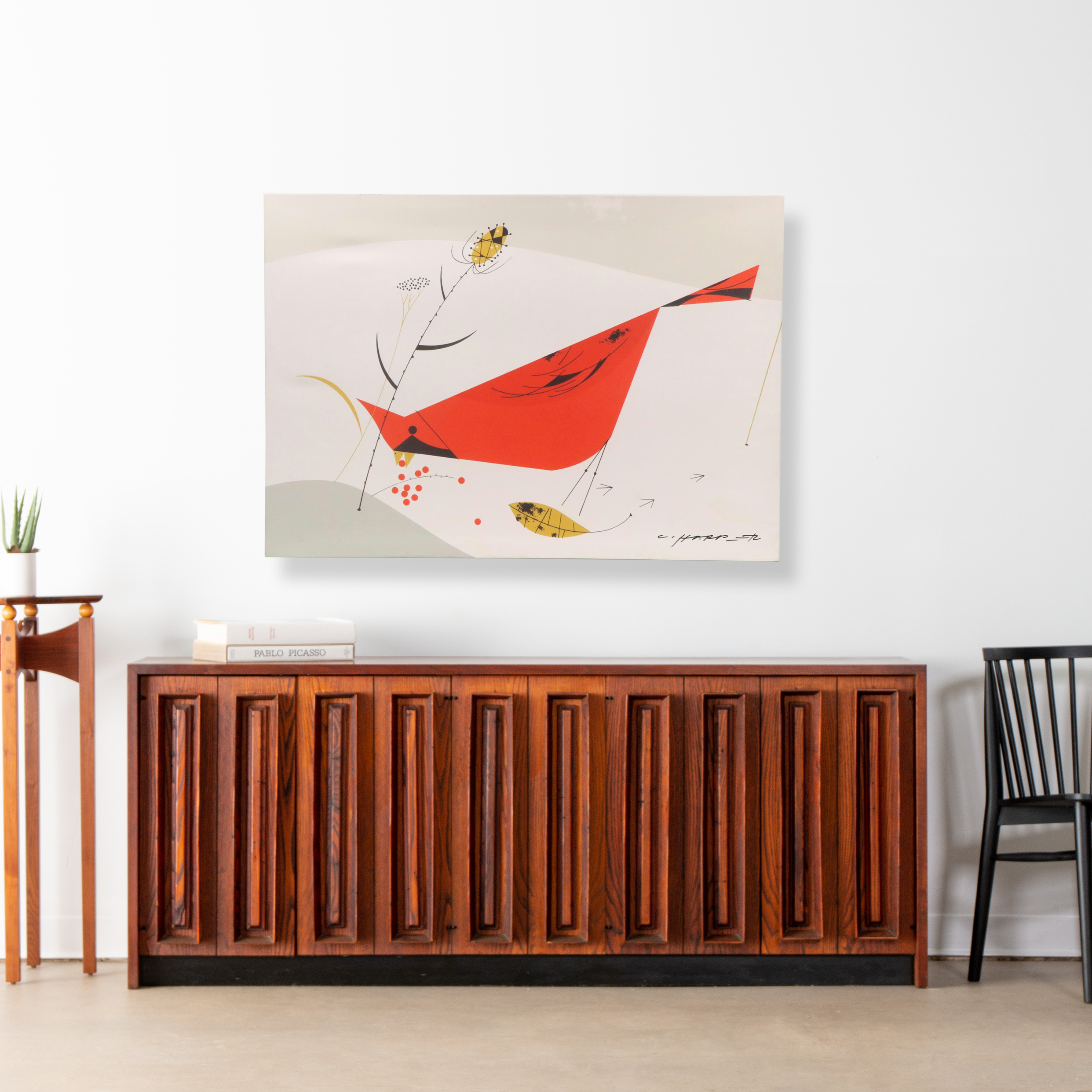 Giclée after Charley Harper "Cardinal Cuisine"