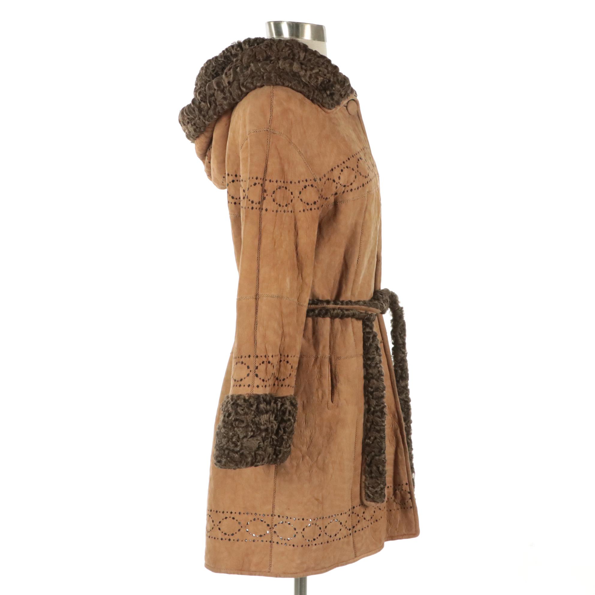 Giuliana Teso/Neiman Marcus Reversible Curly Lamb Fur Shearling Coat