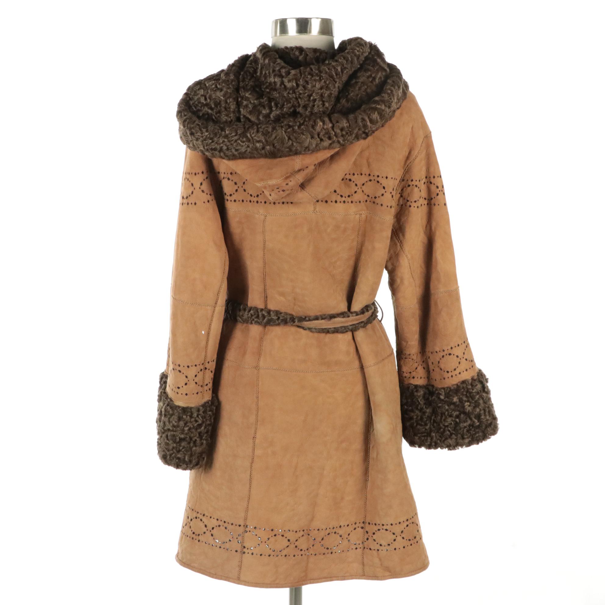 Giuliana Teso/Neiman Marcus Reversible Curly Lamb Fur Shearling Coat