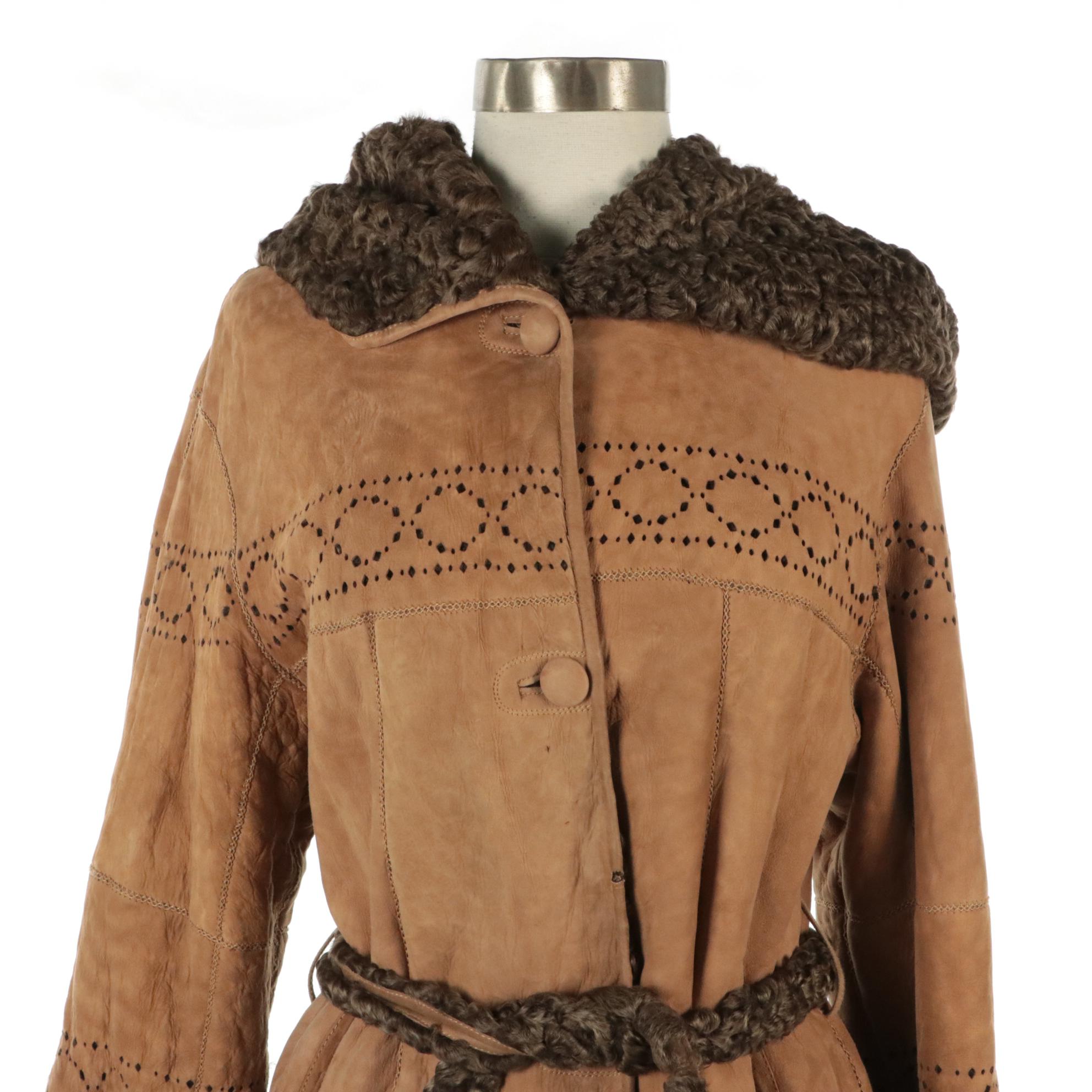 Giuliana Teso/Neiman Marcus Reversible Curly Lamb Fur Shearling Coat