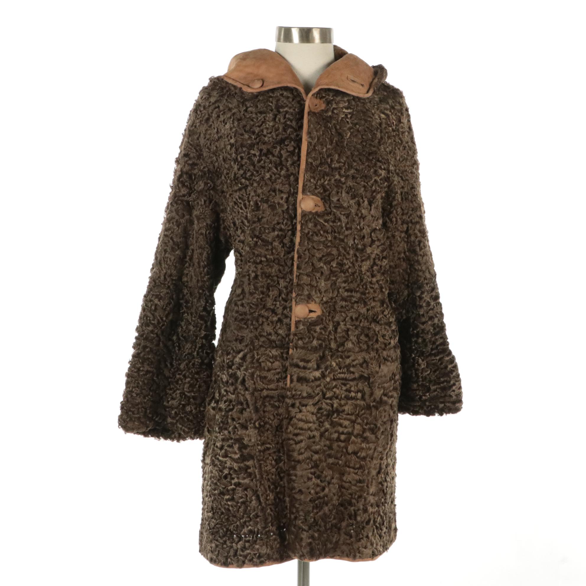 Giuliana Teso/Neiman Marcus Reversible Curly Lamb Fur Shearling Coat