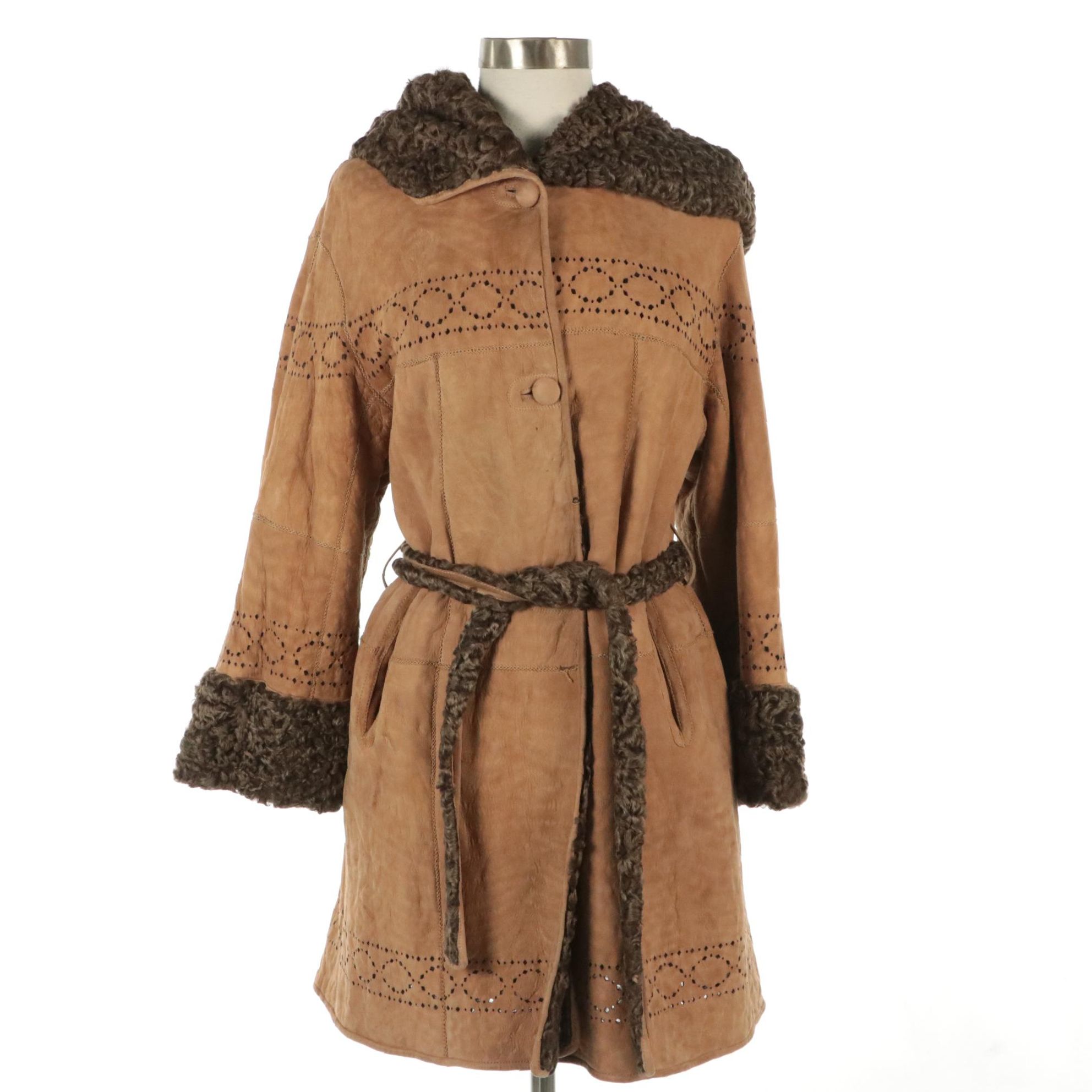 Giuliana Teso/Neiman Marcus Reversible Curly Lamb Fur Shearling Coat