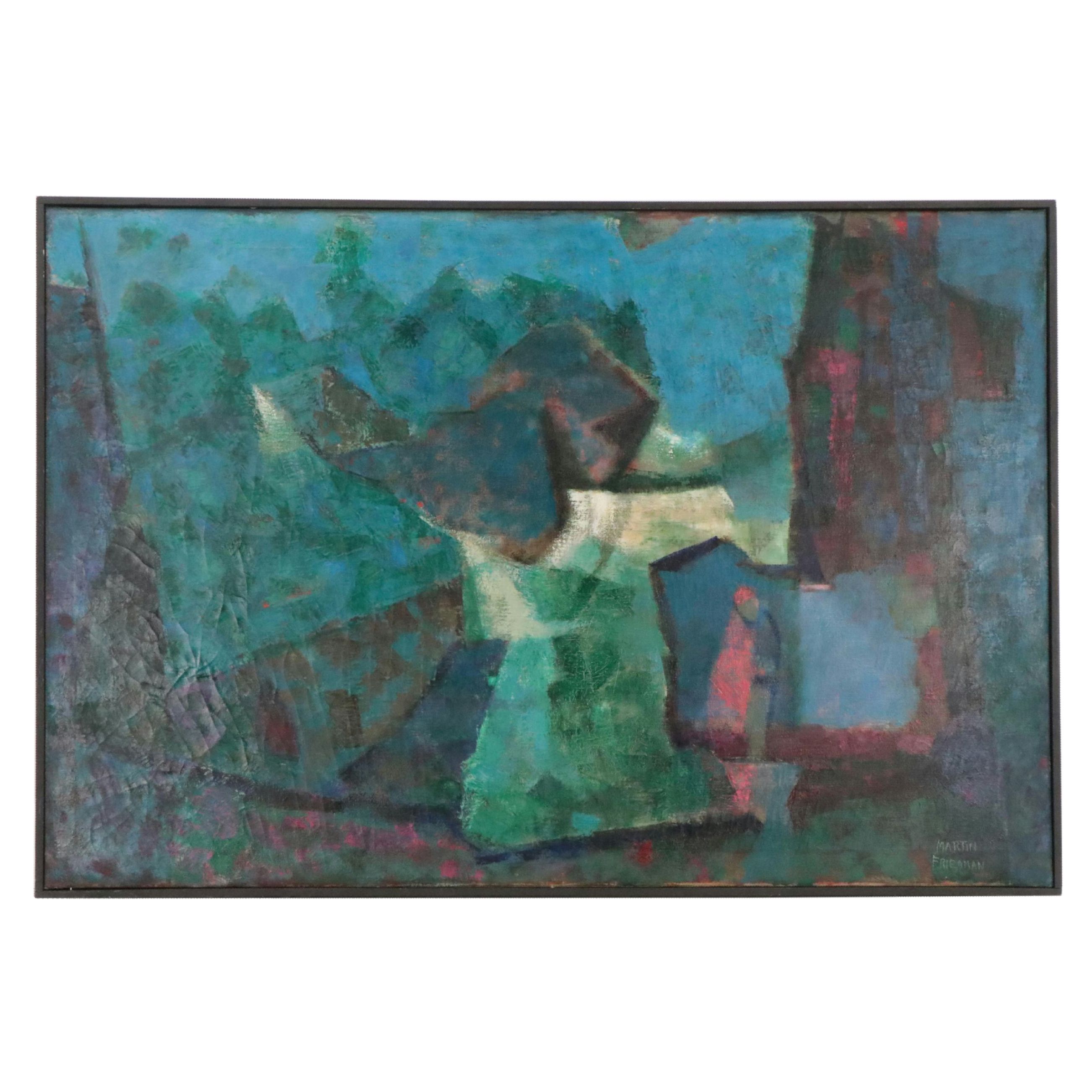 Martin Friedman Abstract Oil Painting "Cascade"