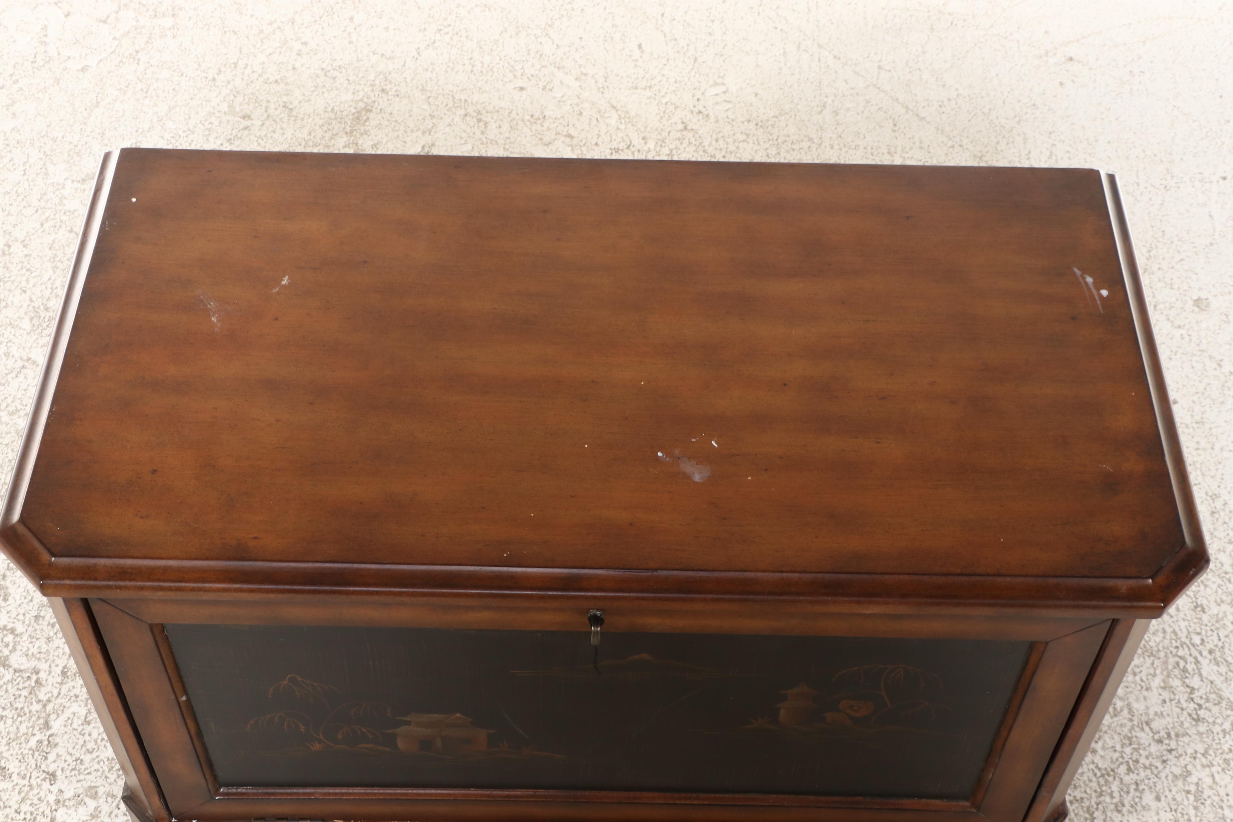 Anglo-Chinese Style Paint-Decorated Wood Chest