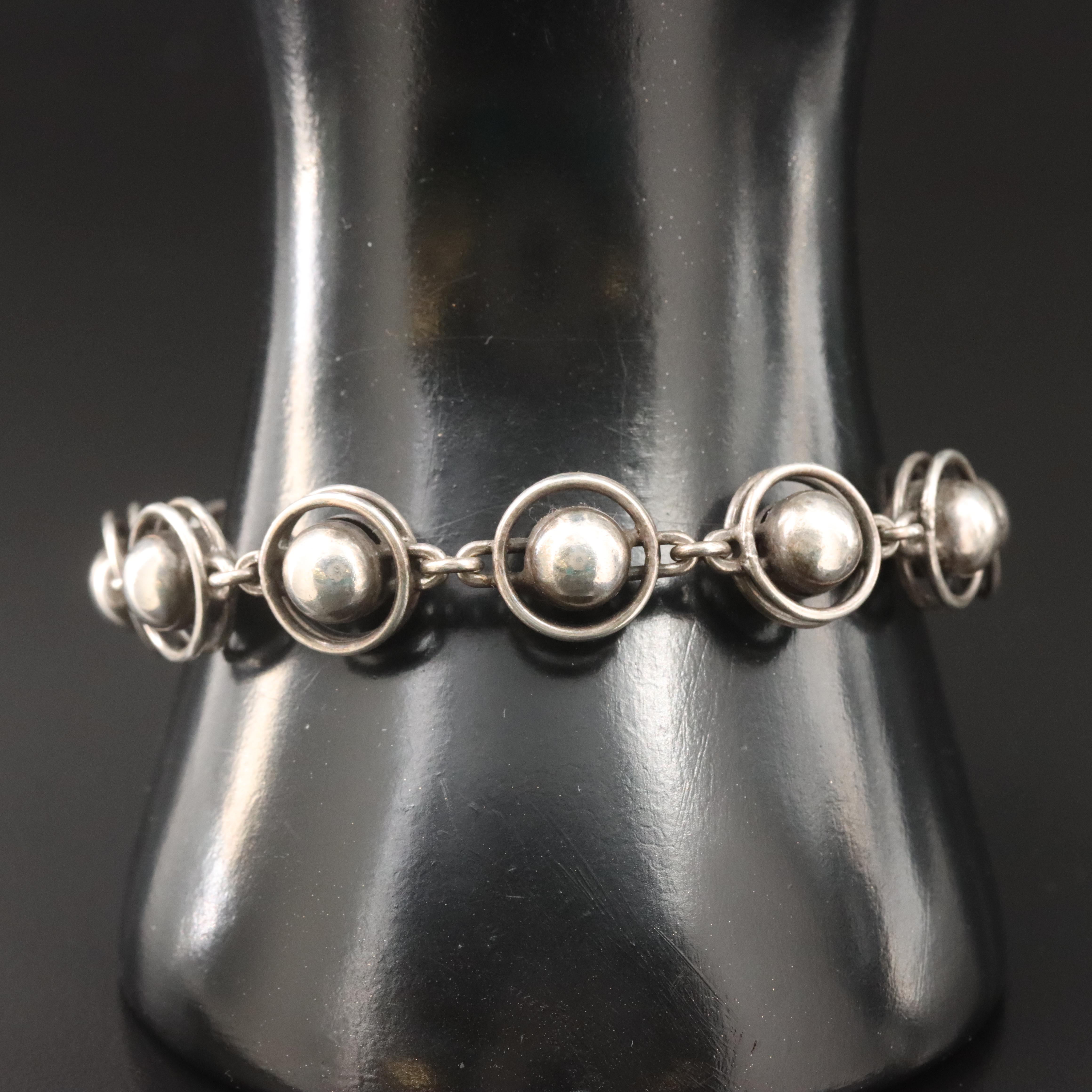 Modernist 950 Silver Orb Bracelet