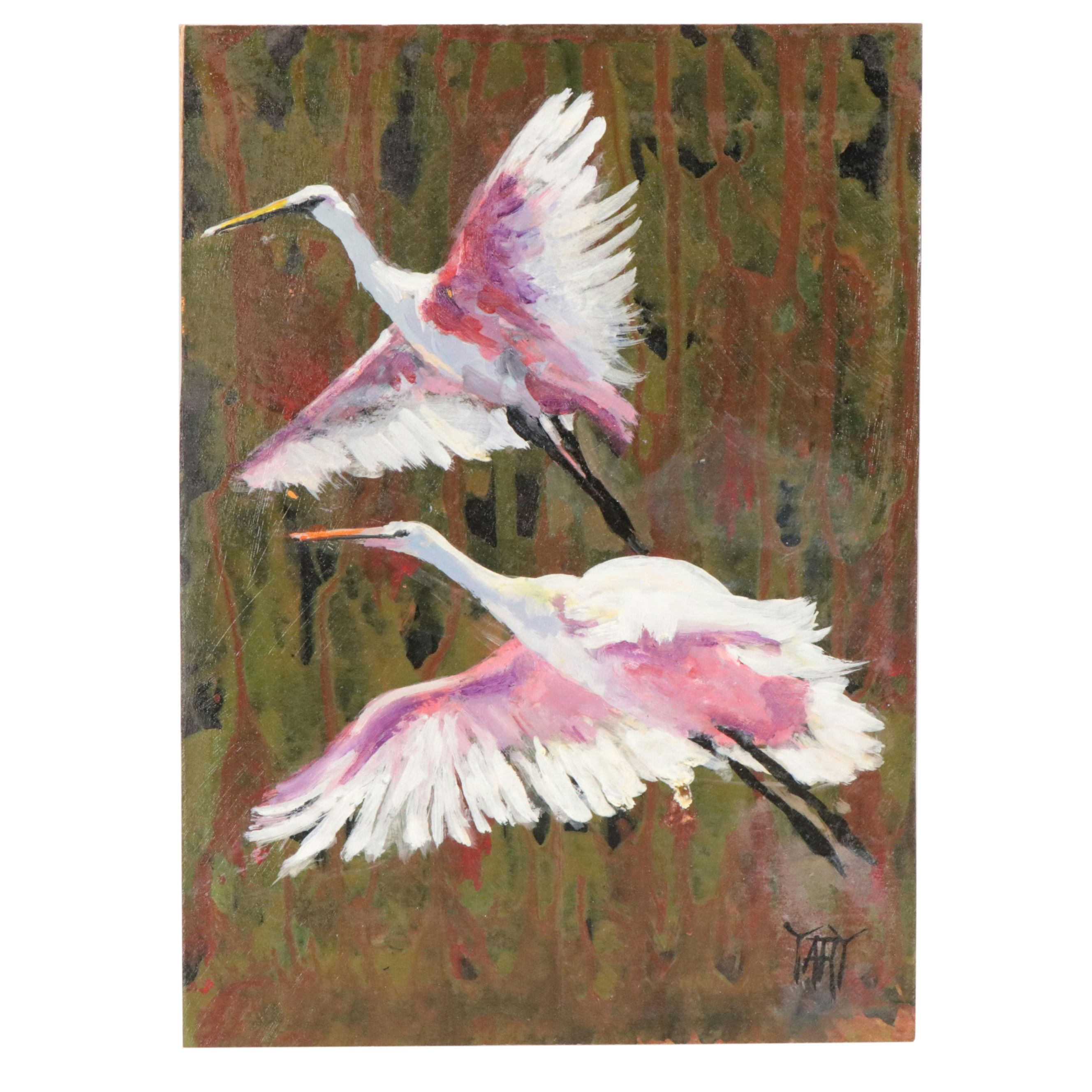 Yary Dluhos Oil Painting "Flight," 2022