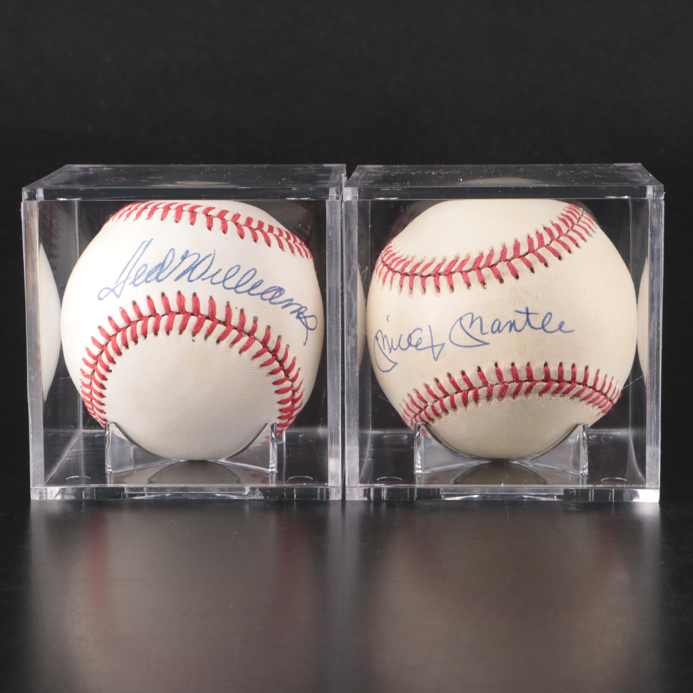 Mickey Mantle and Ted Williams Signed Rawlings Official AL Baseballs, JSA