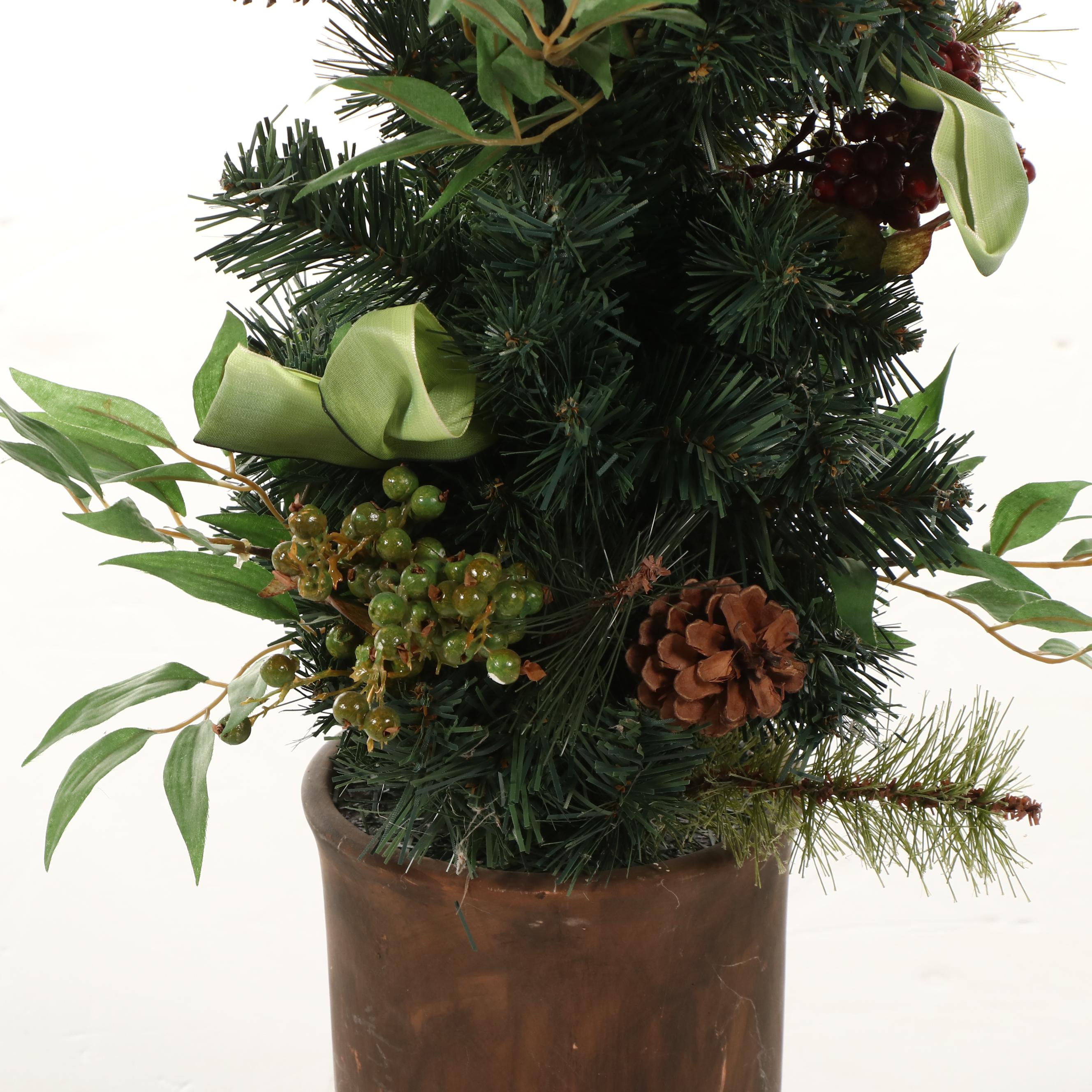 Artificial Narrow Pine Tree in Terracotta Pot