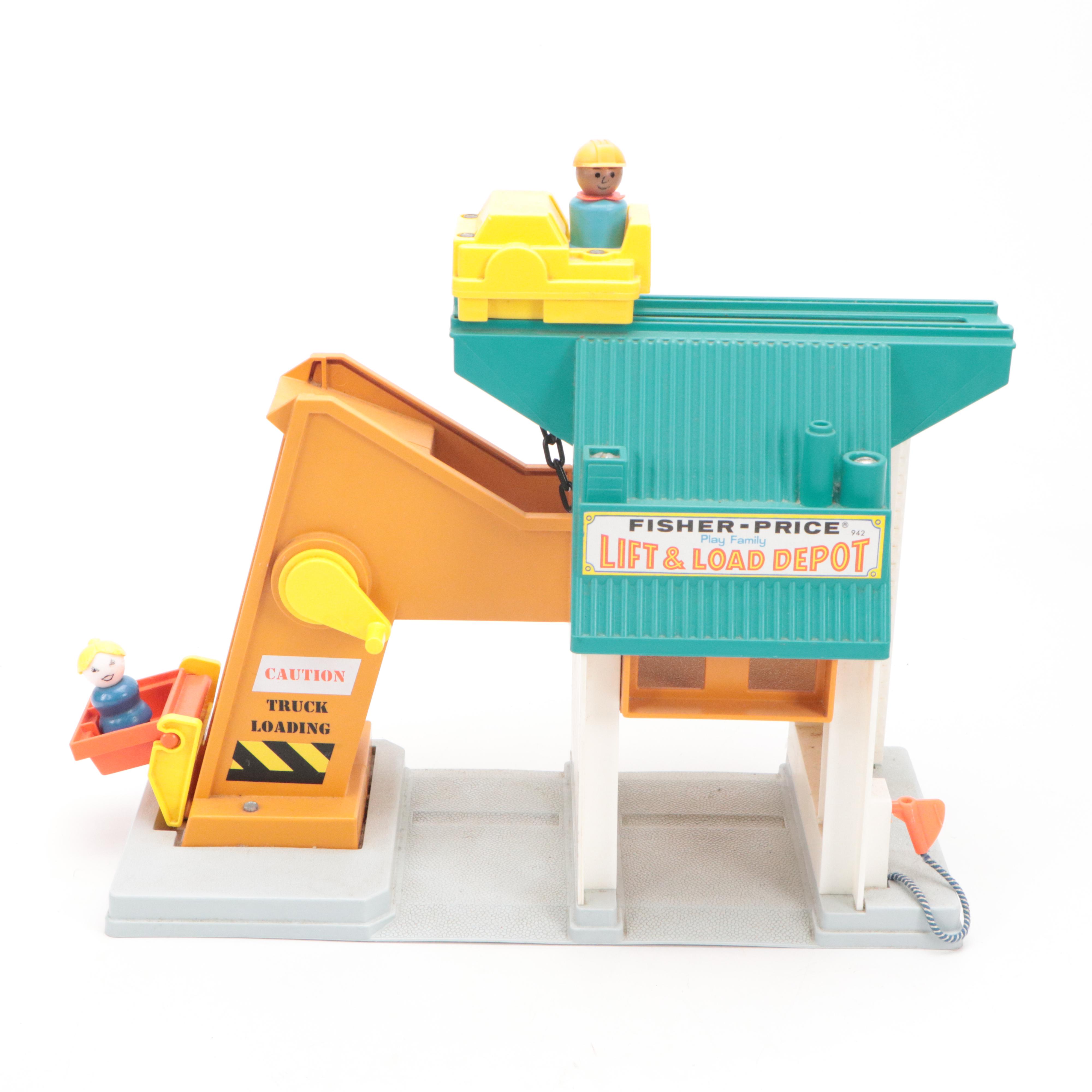 Fisher-Price "Lift & Load Depot," "Jiffy Dump Truck" and Tool Box Toys