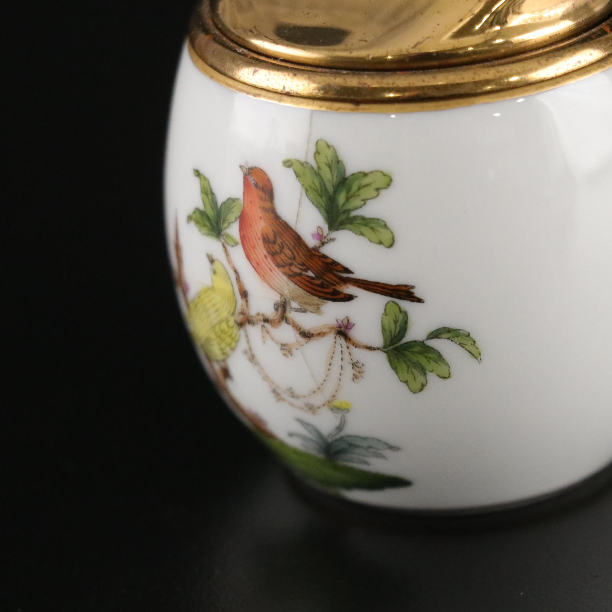 Herend "Rothschild Bird" Cigarette Lighter and Dresser Tray