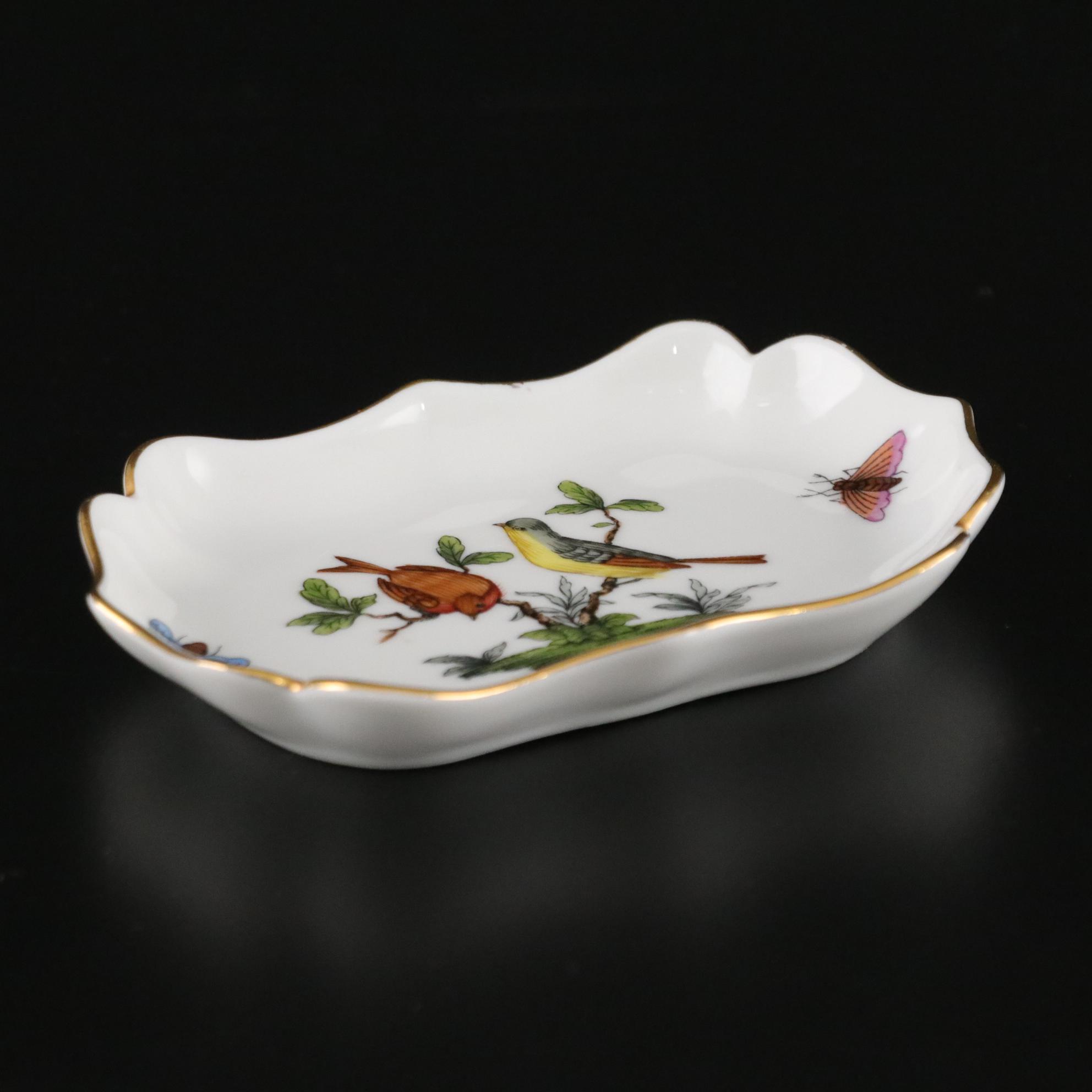 Herend "Rothschild Bird" Cigarette Lighter and Dresser Tray