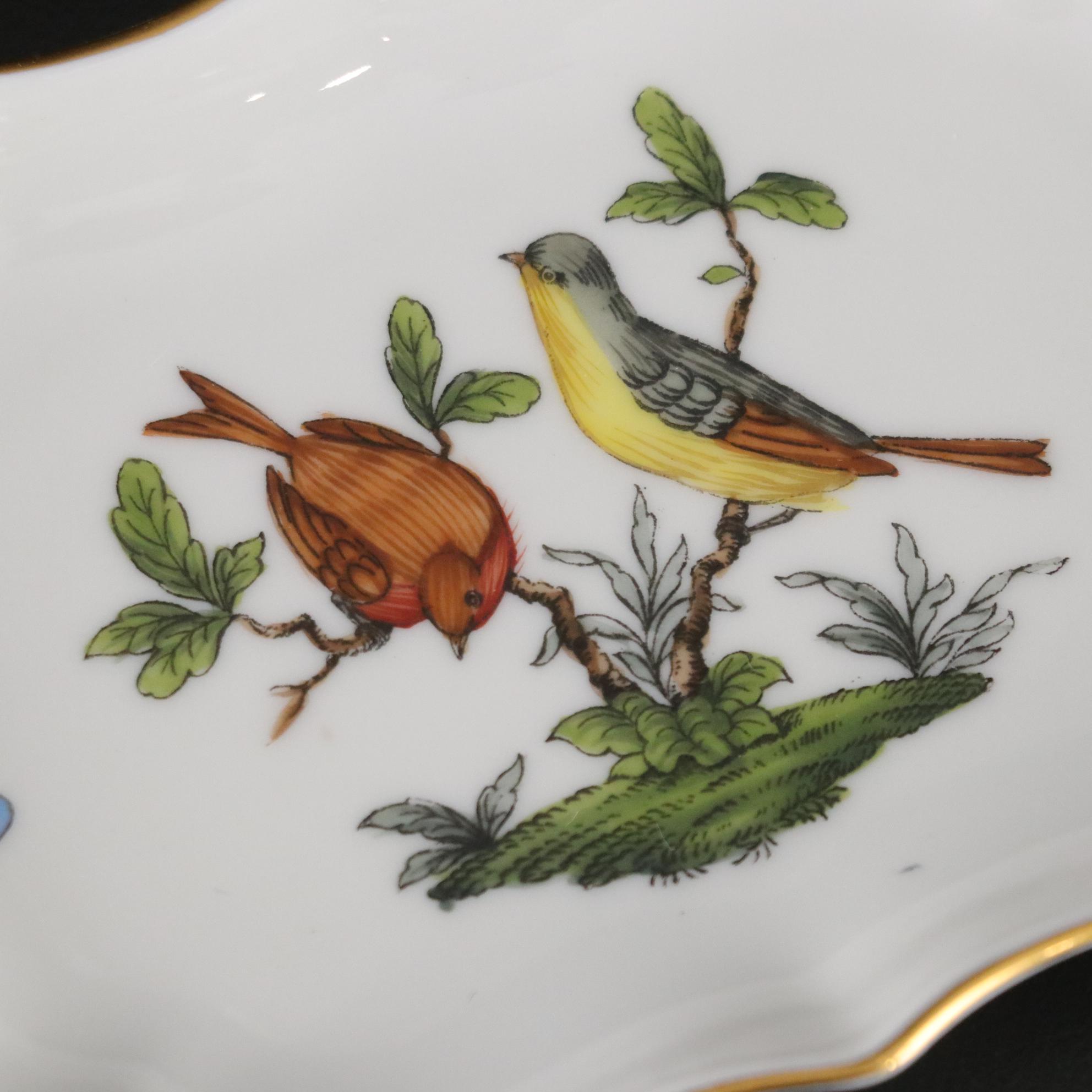 Herend "Rothschild Bird" Cigarette Lighter and Dresser Tray