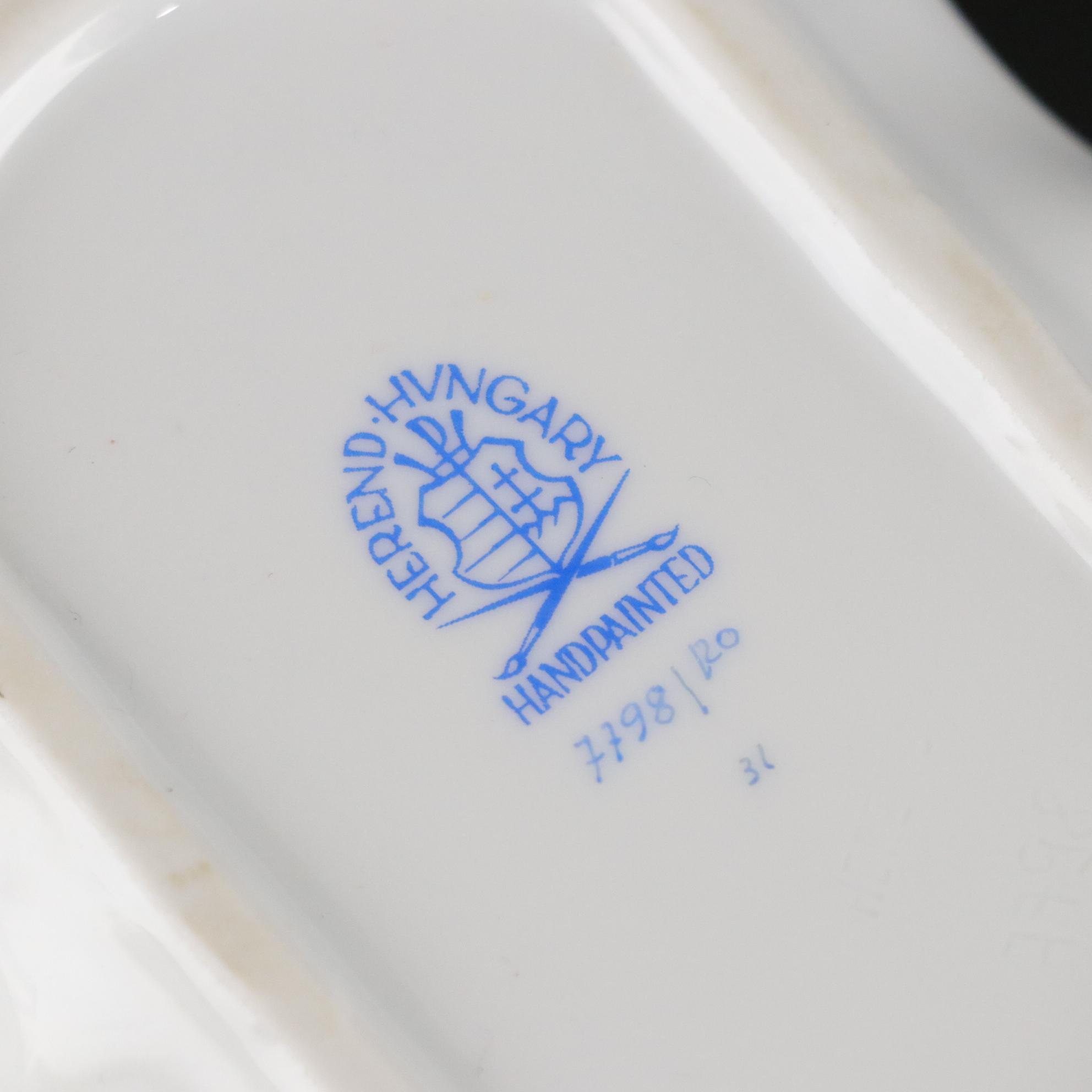 Herend "Rothschild Bird" Cigarette Lighter and Dresser Tray