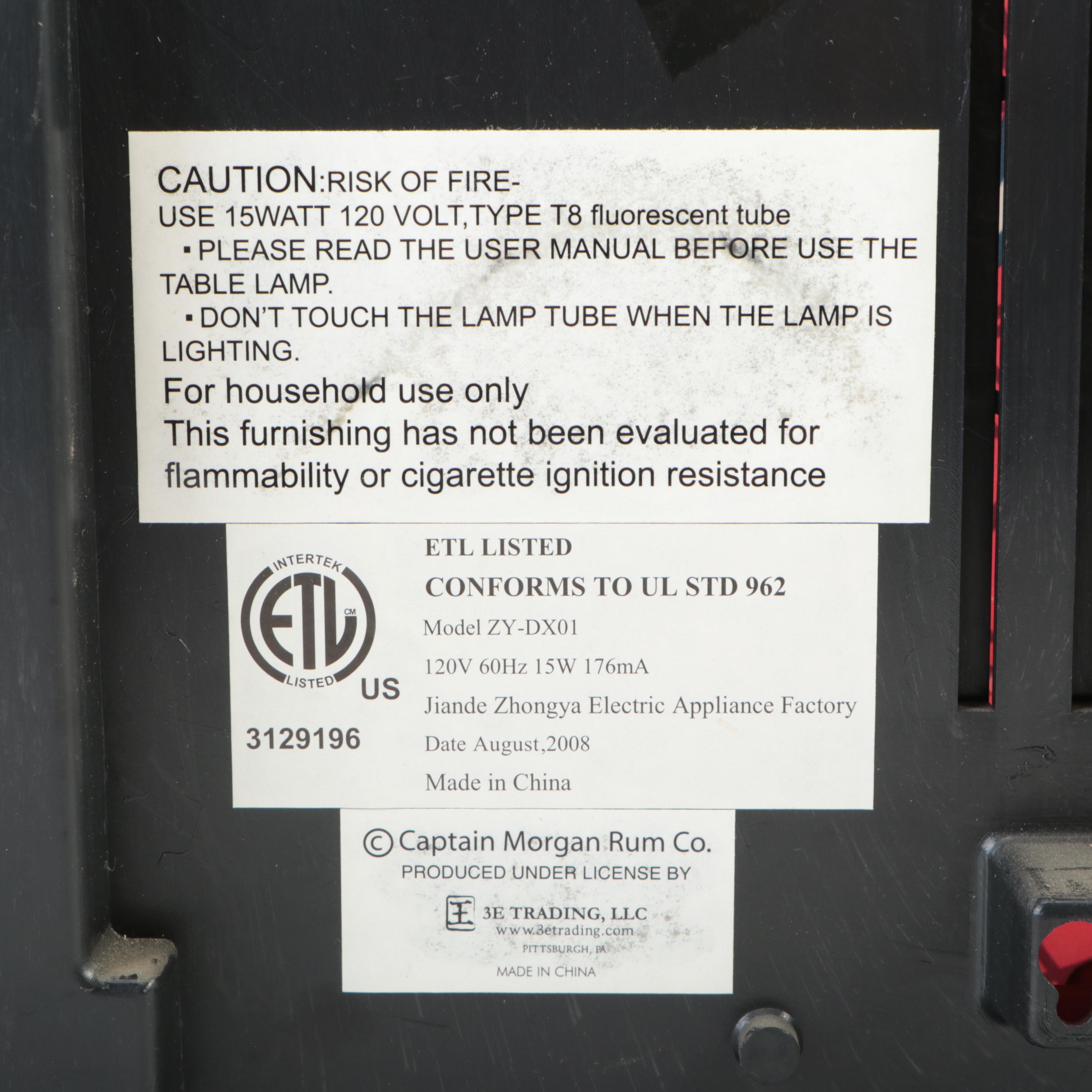 Captain Morgan Rum Illuminated Advertising Sign