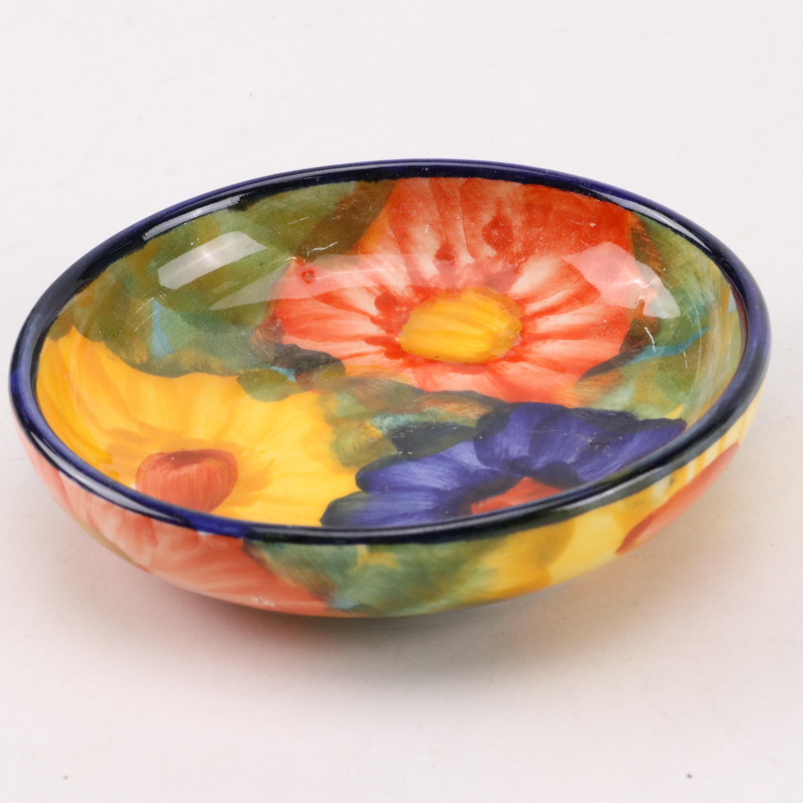 Robinson-Ransbottom "Spongeware Blue" Ceramic Dinner Plate with More Décor